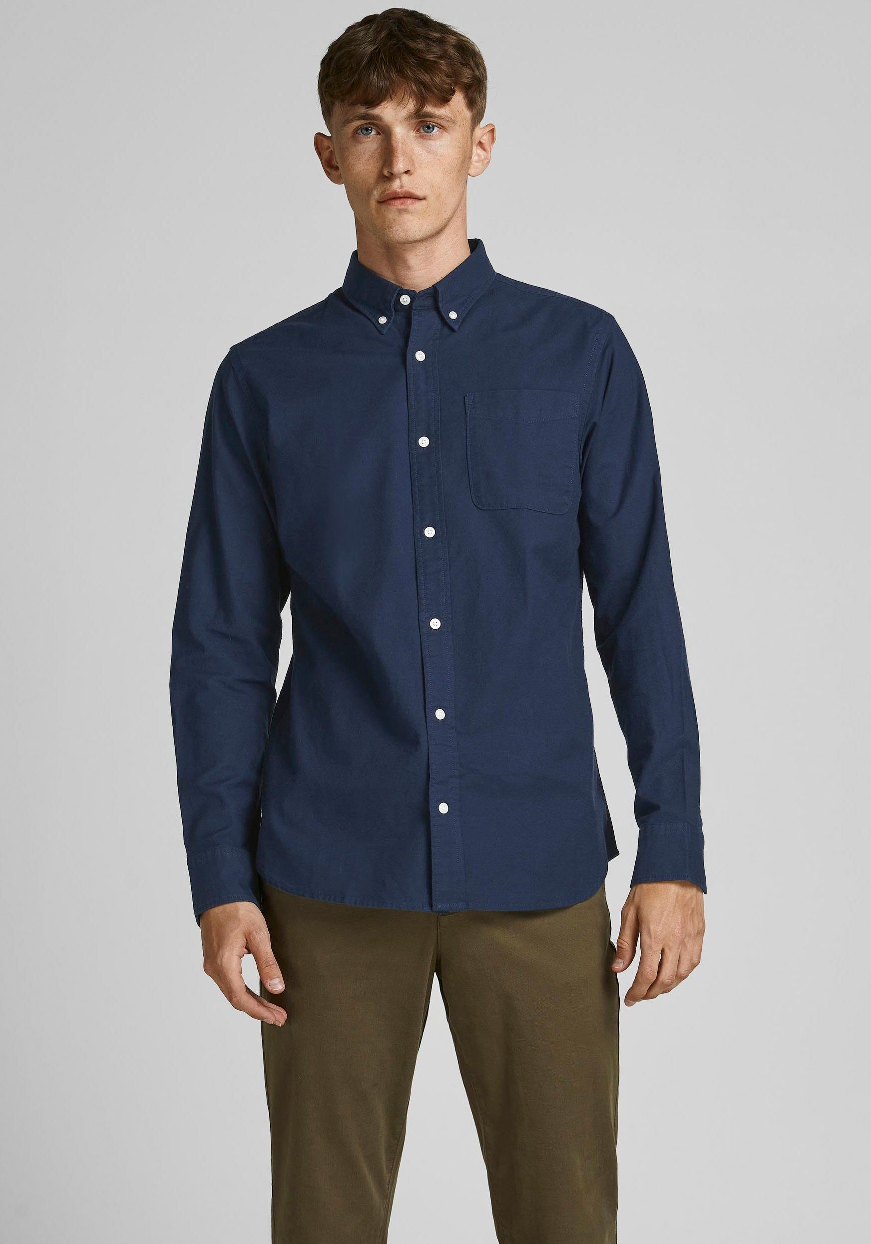 Jack & Jones Langarmhemd BROOK OXFORD navy | Hemden