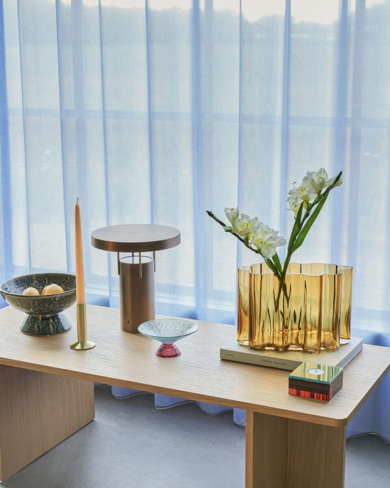 Hübsch Dekovase UMBER bernstein, 30x16x20cm