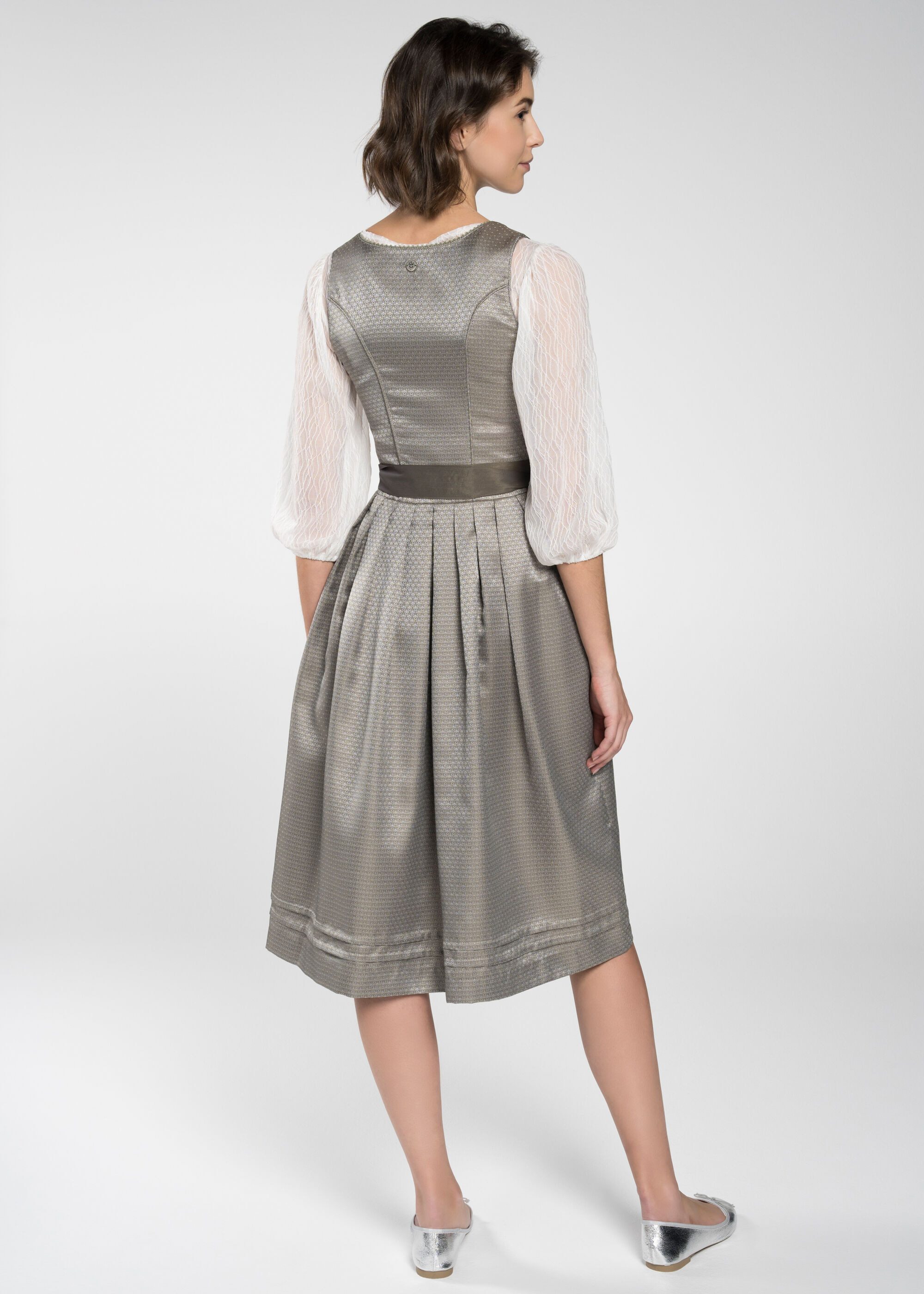 Spieth & Wensky Dirndl Flamingo (1-tlg) Schimmernde Knöpfe