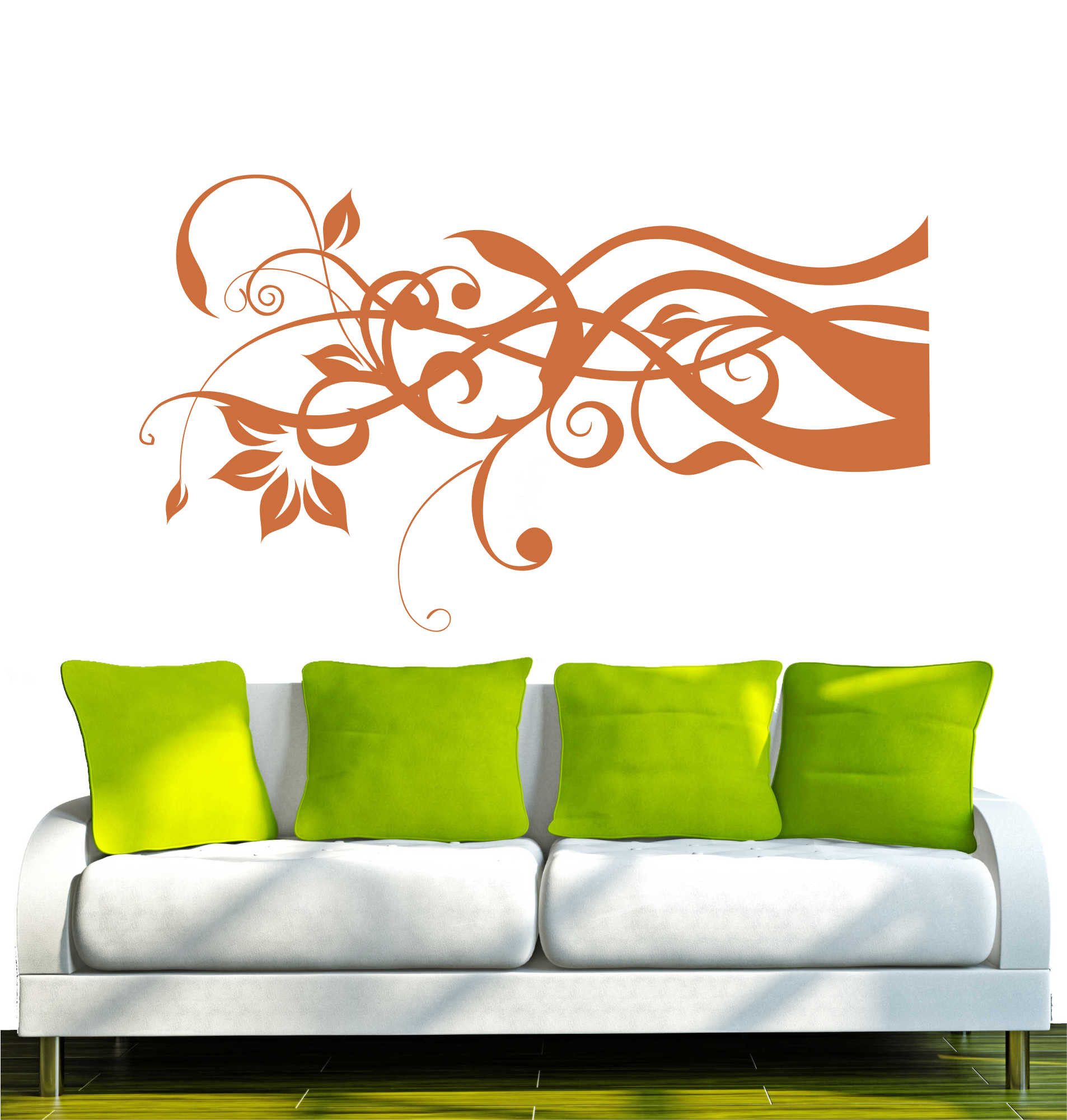 INDIGOS UG Wandtattoo Wandtattoo - Wandaufkleber - w317 Rose Tulpe Blatt Ranke Baum Pflanze