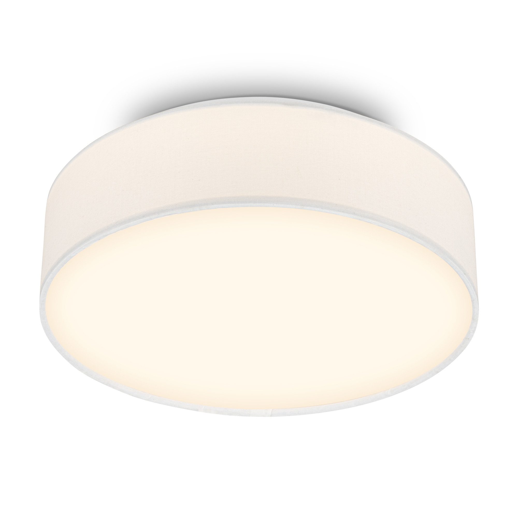 Briloner Leuchten LED Deckenleuchte Stoff-Deckenlampe Textillampe Stoffschirm Wohnzimmer Schlafzimmer, LED fest integriert, 3000K, 30/38x10,5 cm, Wohnzimmer, Schlafzimmer, Flur, Küche