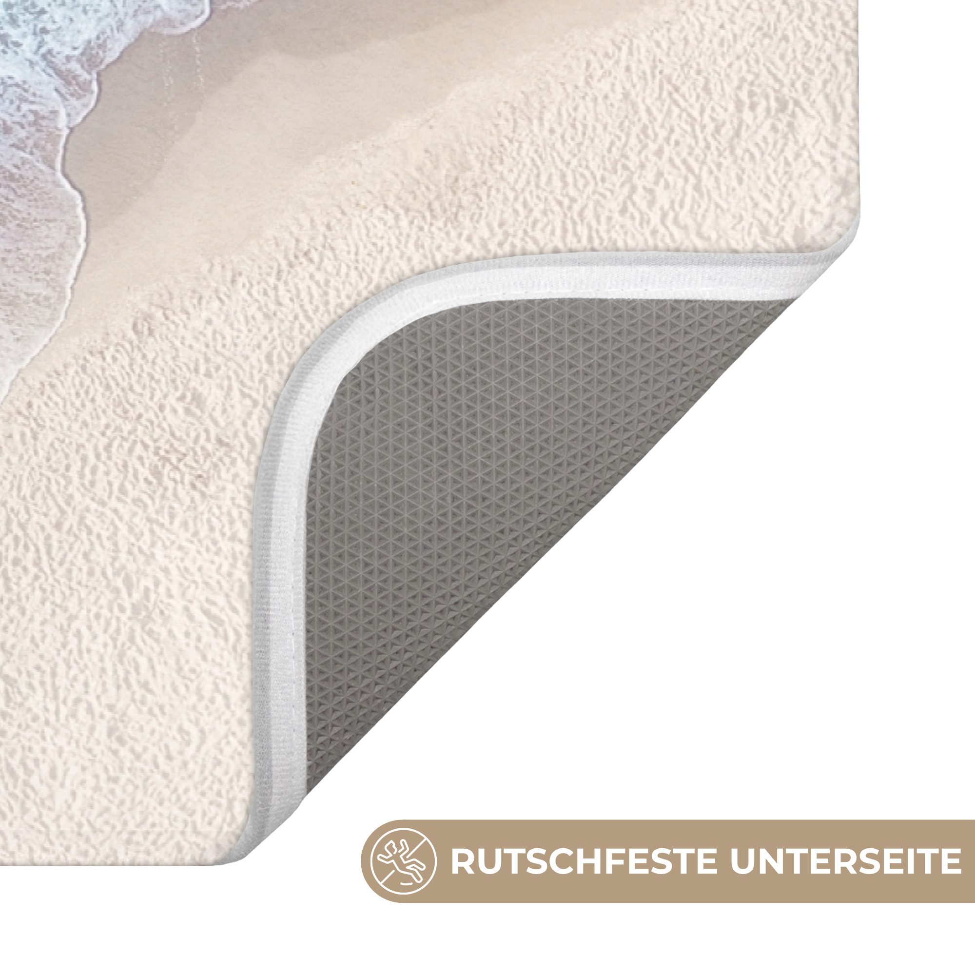 OnlyWow WC-Vorleger Strand - Meer - Natur - Sommer, Höhe 10 mm, Polyester, Rechteckig, WC Teppich, Toilettenvorleger, Toilettenteppich, Badematte 60x40 cm