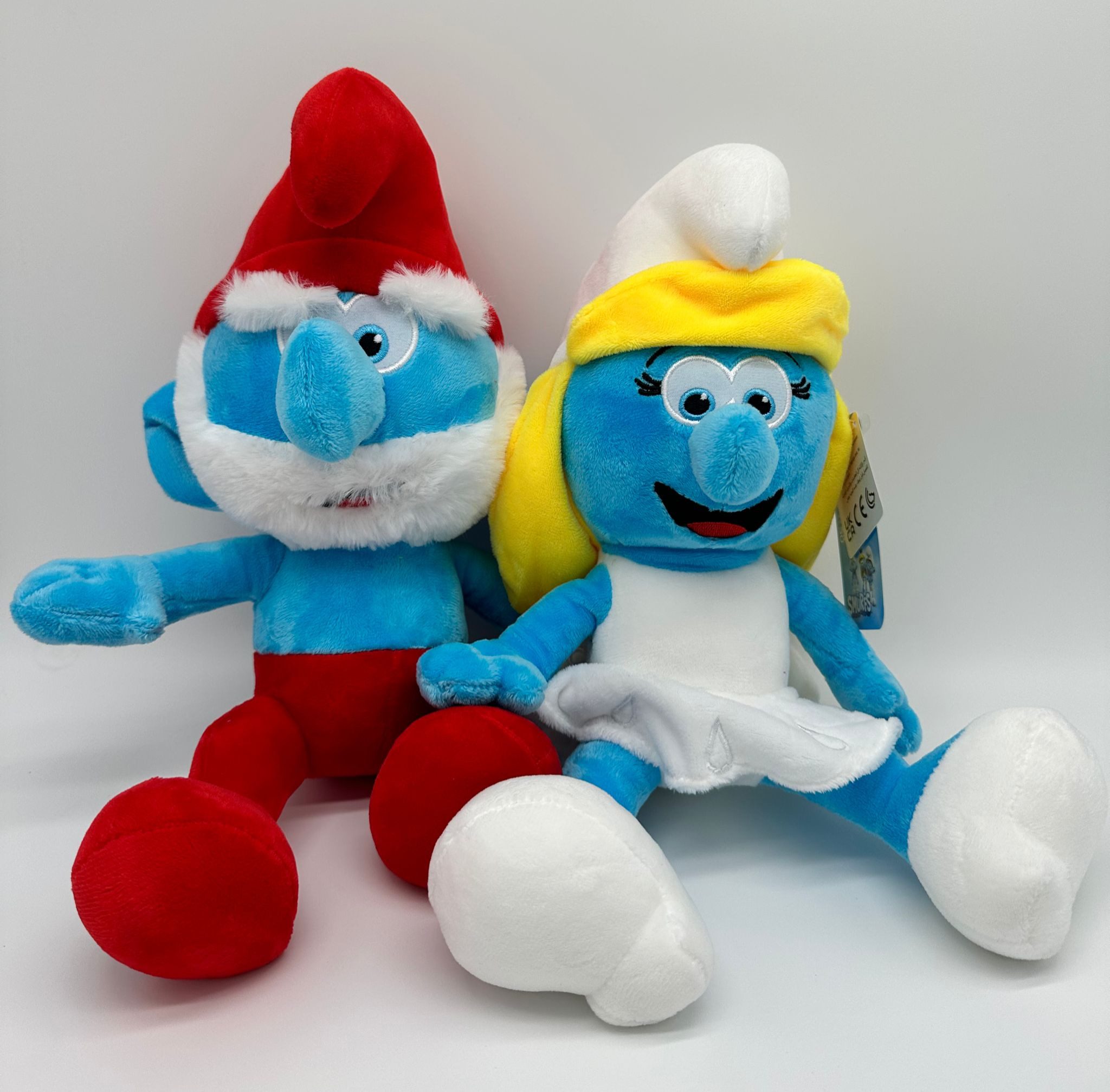 PMS Kuscheltier Die Schlümpfe Kuscheltier Plüschtier Papa Schlumpf Stofftier 22 cm (Set, 1-St., Geschenk-Set), Die Schlümpfe The Smurfs Geschenke für Mädchen Jungen Kinder Babys