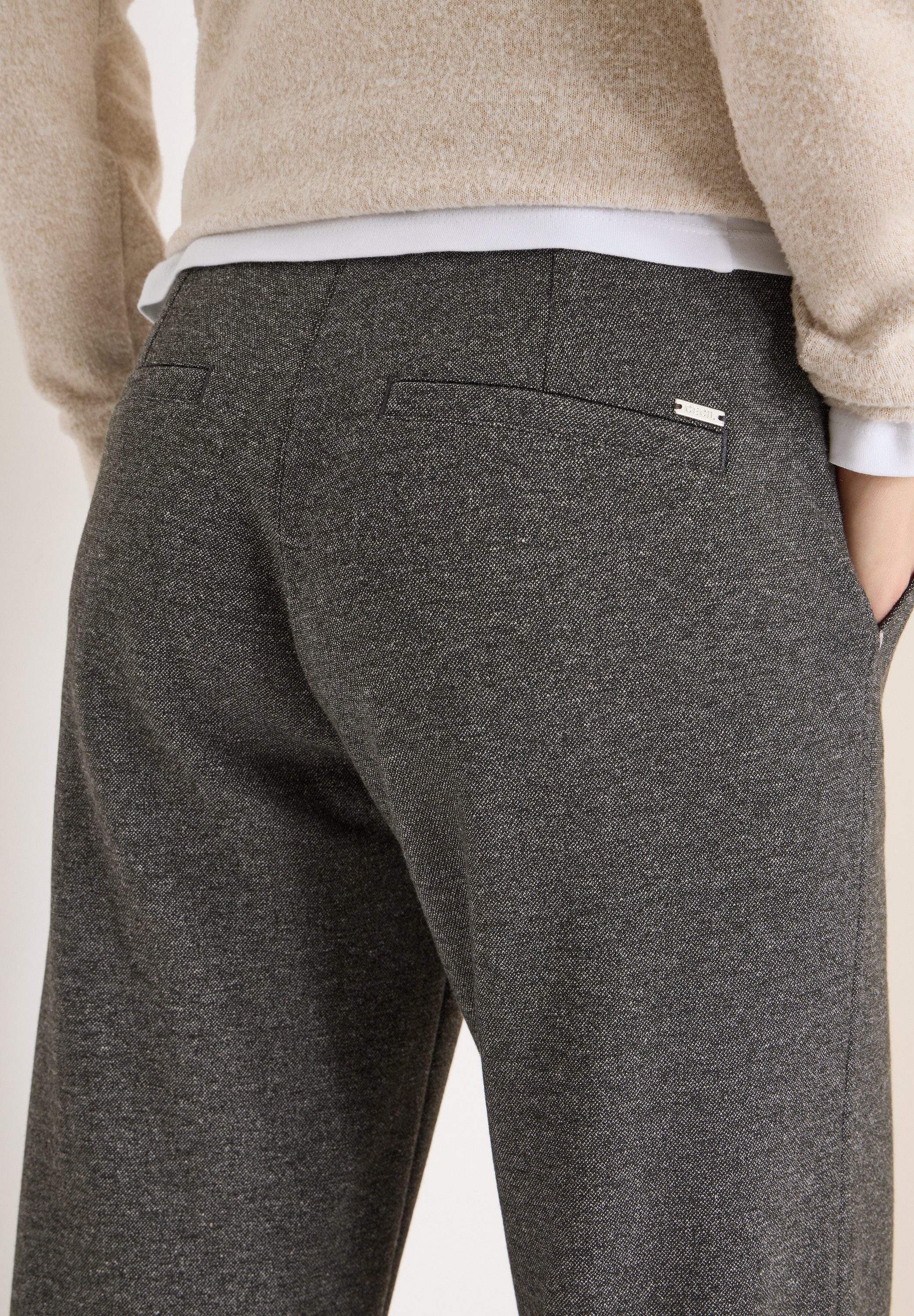 CECIL Stoffhose Style NEELE Two-Tone Melange Hose mit Kordelzug – Bild 4 von 5