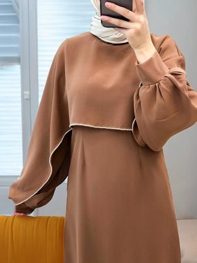 Modabout Maxikleid Langes Kleider Abaya Hijab Kleid Damen - NELB0007D2024BEJ (1-tlg)