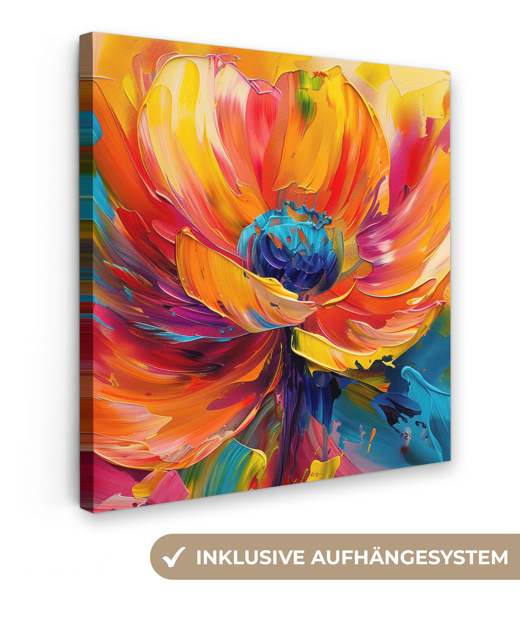 OneMillionCanvasses® Leinwandbild Blume - Lackierung - Modern - Abstrakt - günstig online kaufen