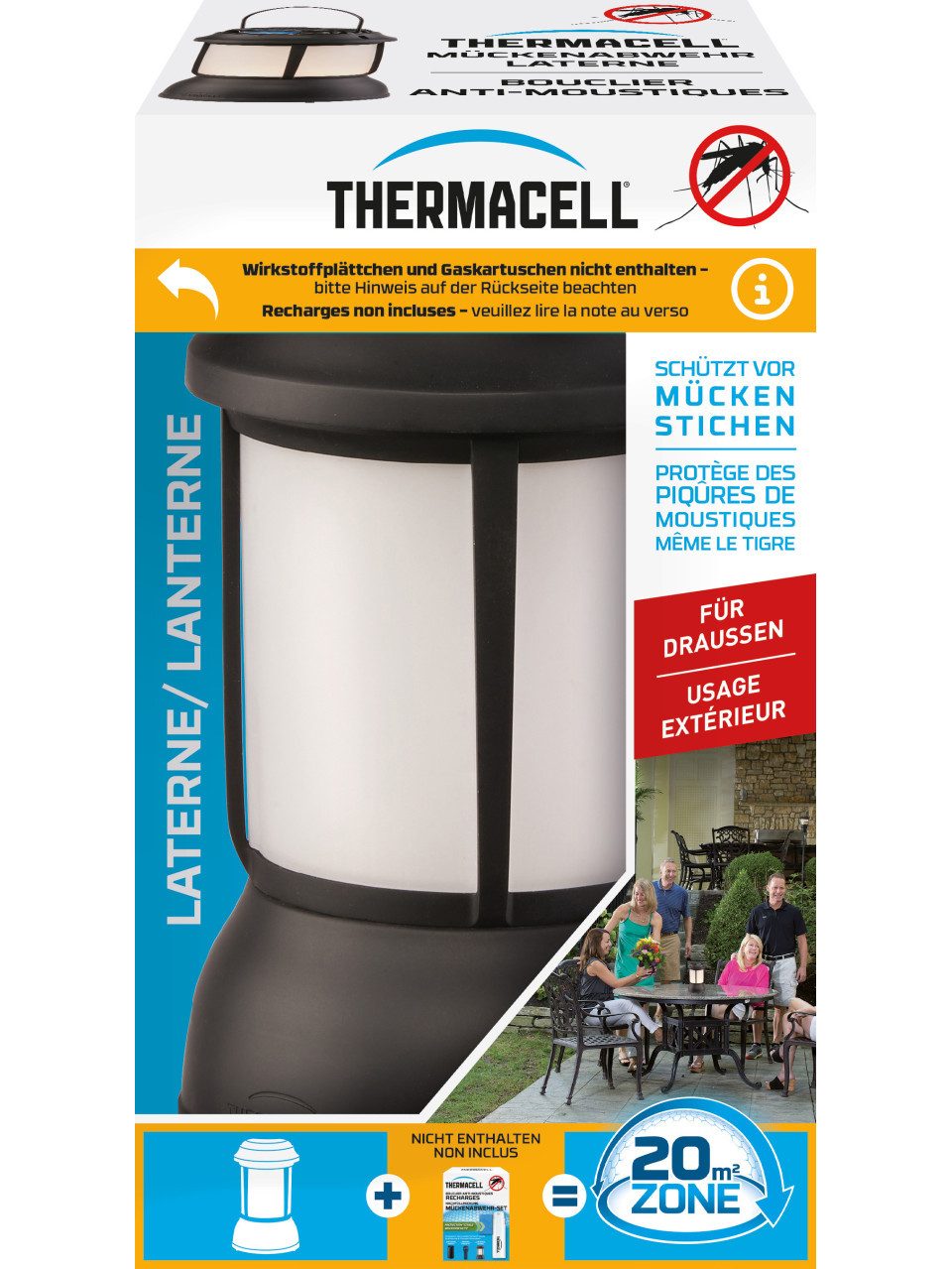 ThermaCell Insektenabwehrgerät Thermacell Mückenabwehr Laterne schwarz ohne