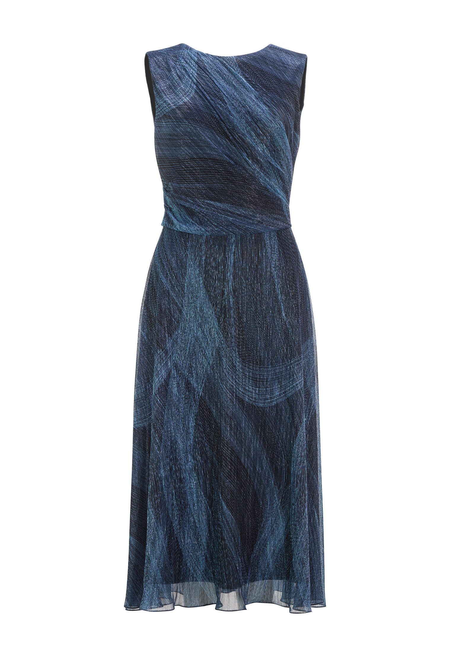 Cocktailkleid - Plissiertes Kleid mit Metallicfäden