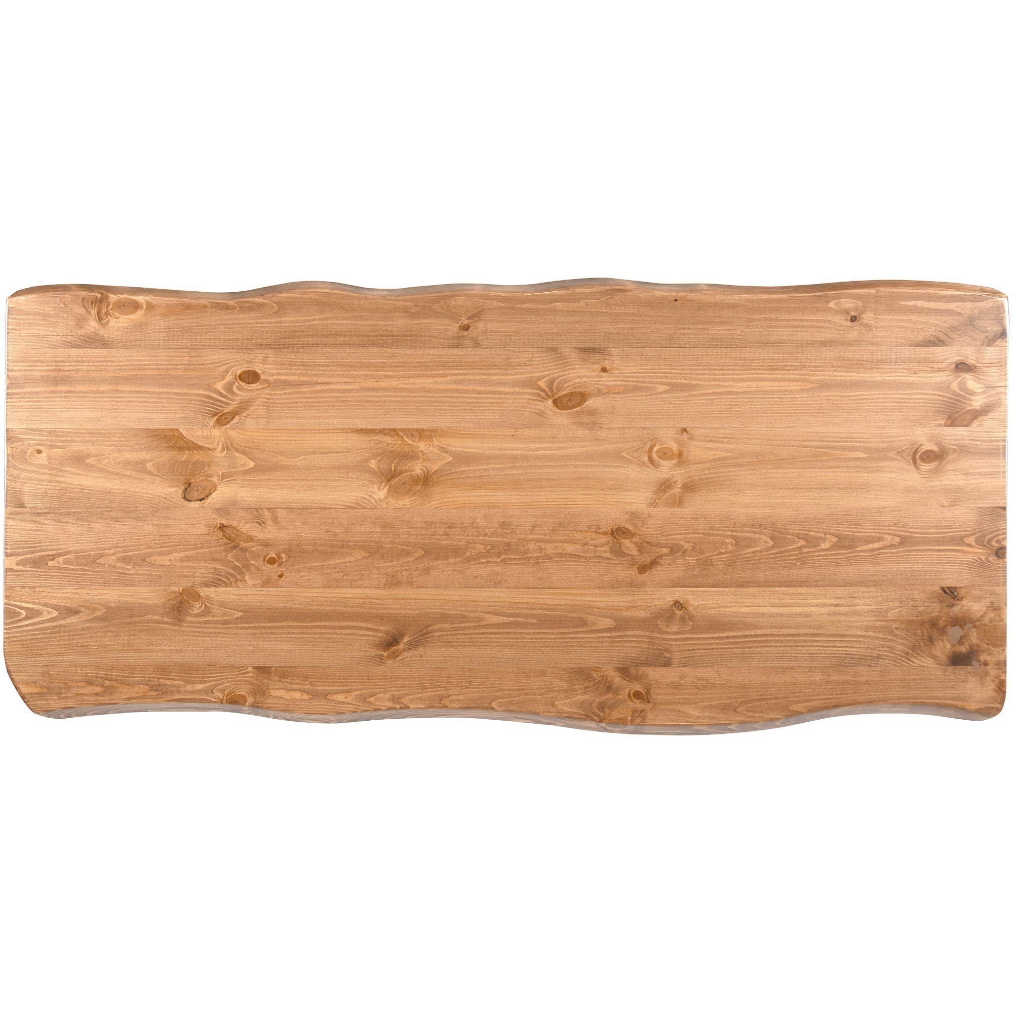 Gozos Esstisch Massivholz Baumstamm Series Pine 80 - Handgefertigt x aus cm), Massivholz Scots Esstisch (140 Nussbaumfarbe