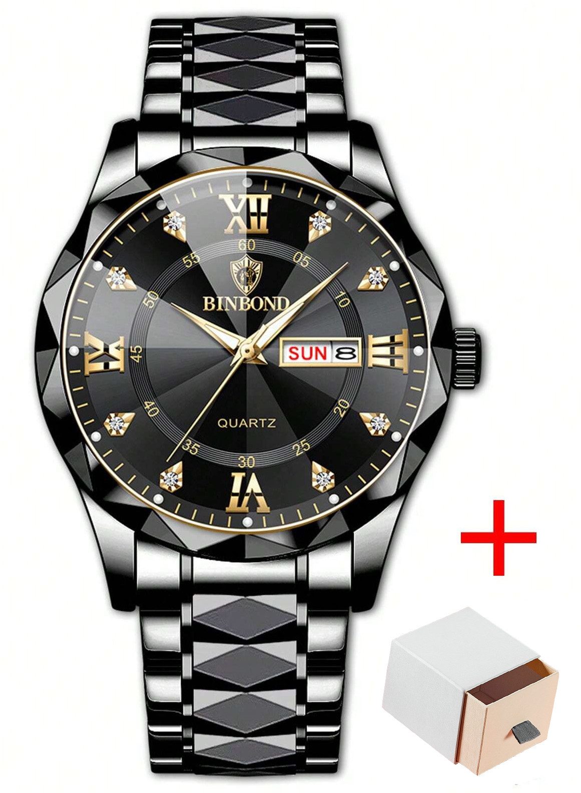 ibettertec Quarzuhr Quarzuhr Multifunktionsuhr Armbanduhr, Chronograph Herrenuhr, (Edelstahl Armbanduhr, Herren Uhr Edelstahl Armbanduhr Herrenuhr), Männer Uhr Große Zahlen Ziffern 3Bar Wasserdicht Datum Analog