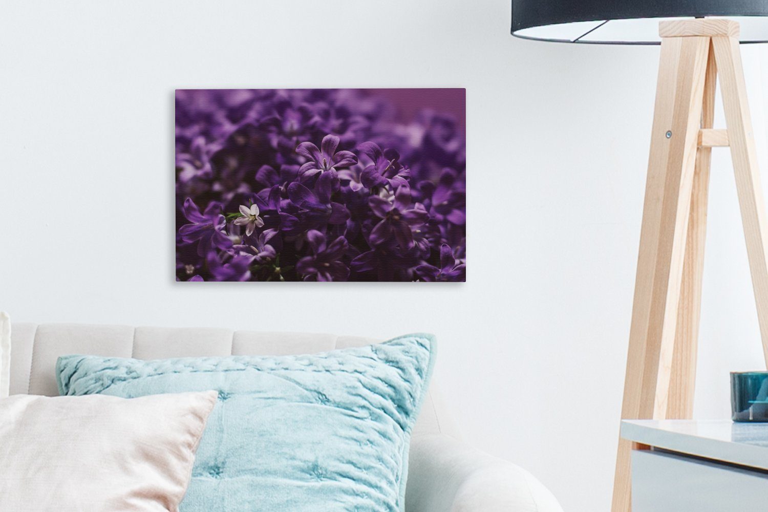 OneMillionCanvasses® Leinwandbild Kleine Blume, 30x20 St), lila cm Leinwandbilder, Wanddeko, Aufhängefertig, (1 Wandbild