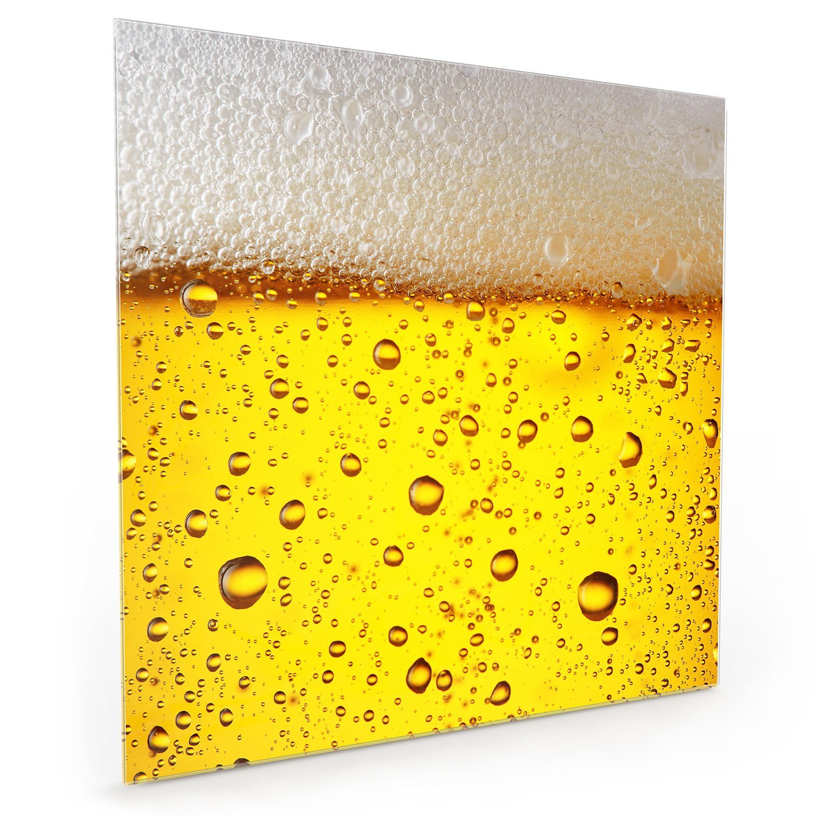 Primedeco Küchenrückwand Spritzschutz Glas Eiskaltes Bier