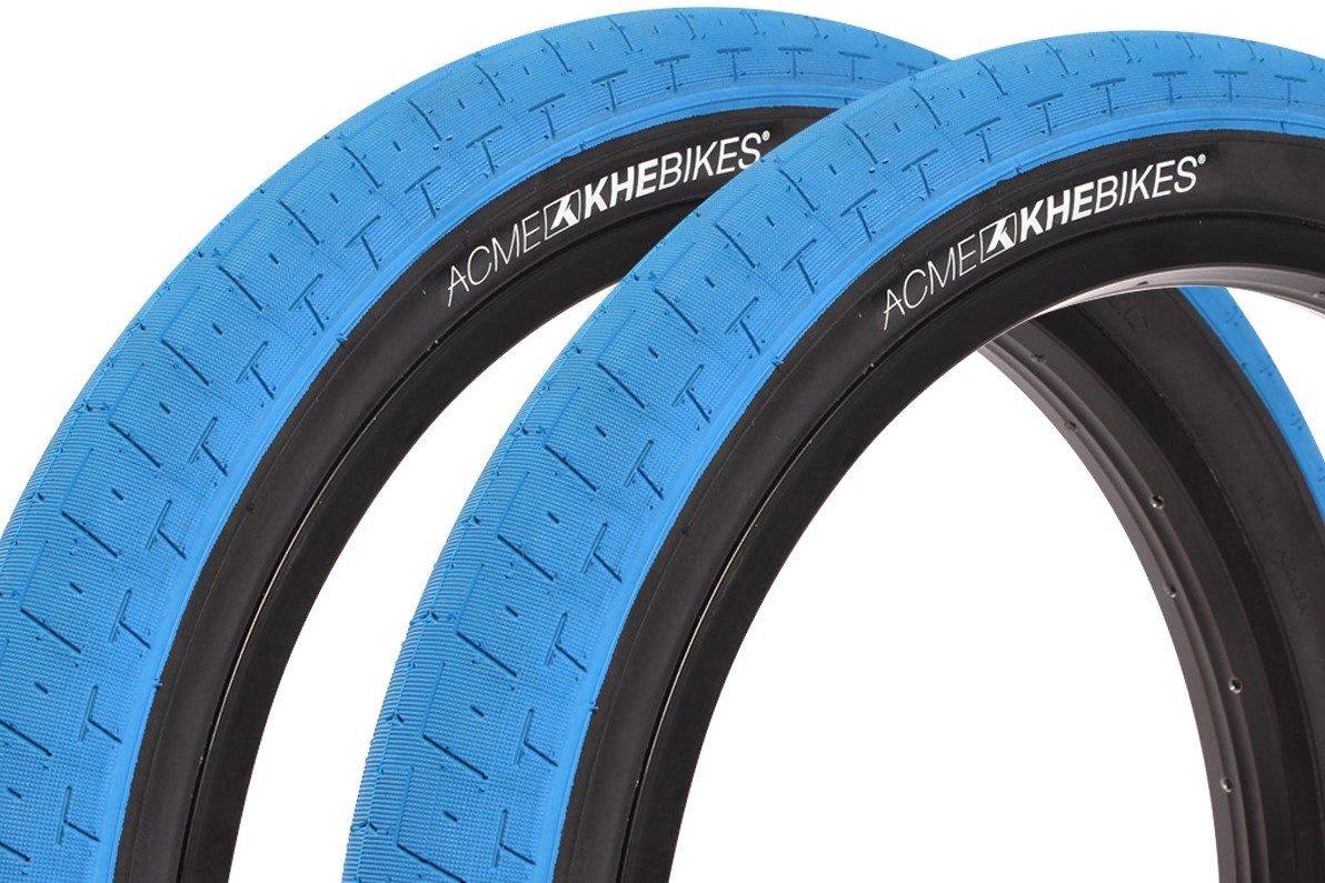 KHEbikes Fahrradreifen BMX Reifen Set KHE ACME 20 Zoll x 2,40 Blau, Stahlband (steel beaded)
