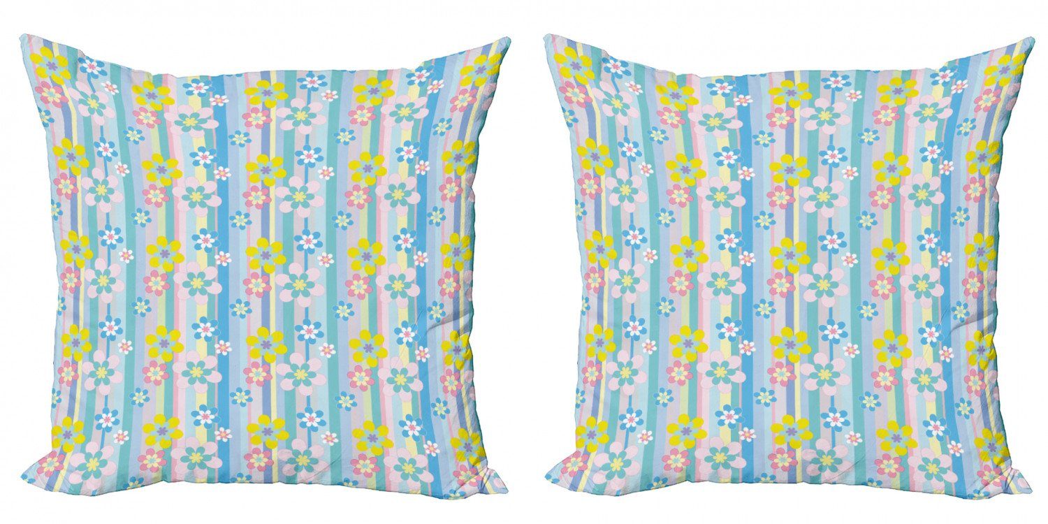 Kissenbezüge Modern Accent Doppelseitiger Digitaldruck, Abakuhaus (2 Stück), Pastell Abstrakte Frühlings-Gänseblümchen