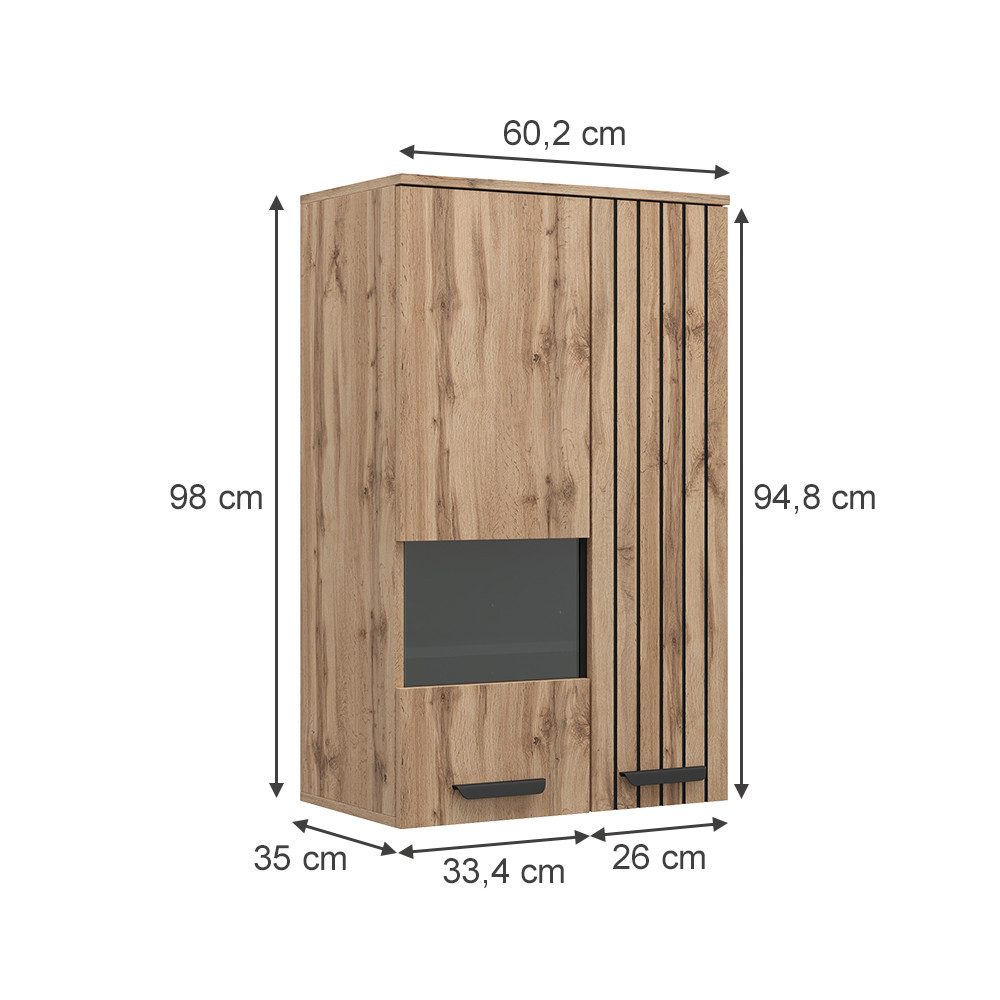 Vicco Schranksystem Amber, Braun/Braun, 60.2 cm mit 2 Türen (1-St)