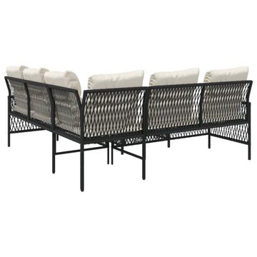 vidaXL Gartenlounge-Set 2-tlg. Garten-Sofagarnitur mit Auflagen Poly Rattan Grau, (1-tlg)