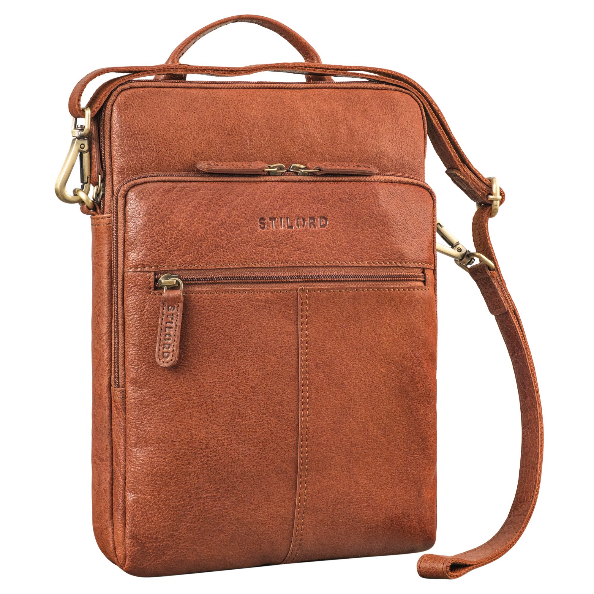STILORD Schultertasche "Stellan" Schmale Laptop-Tasche Leder 13,3 - 14 Zoll
