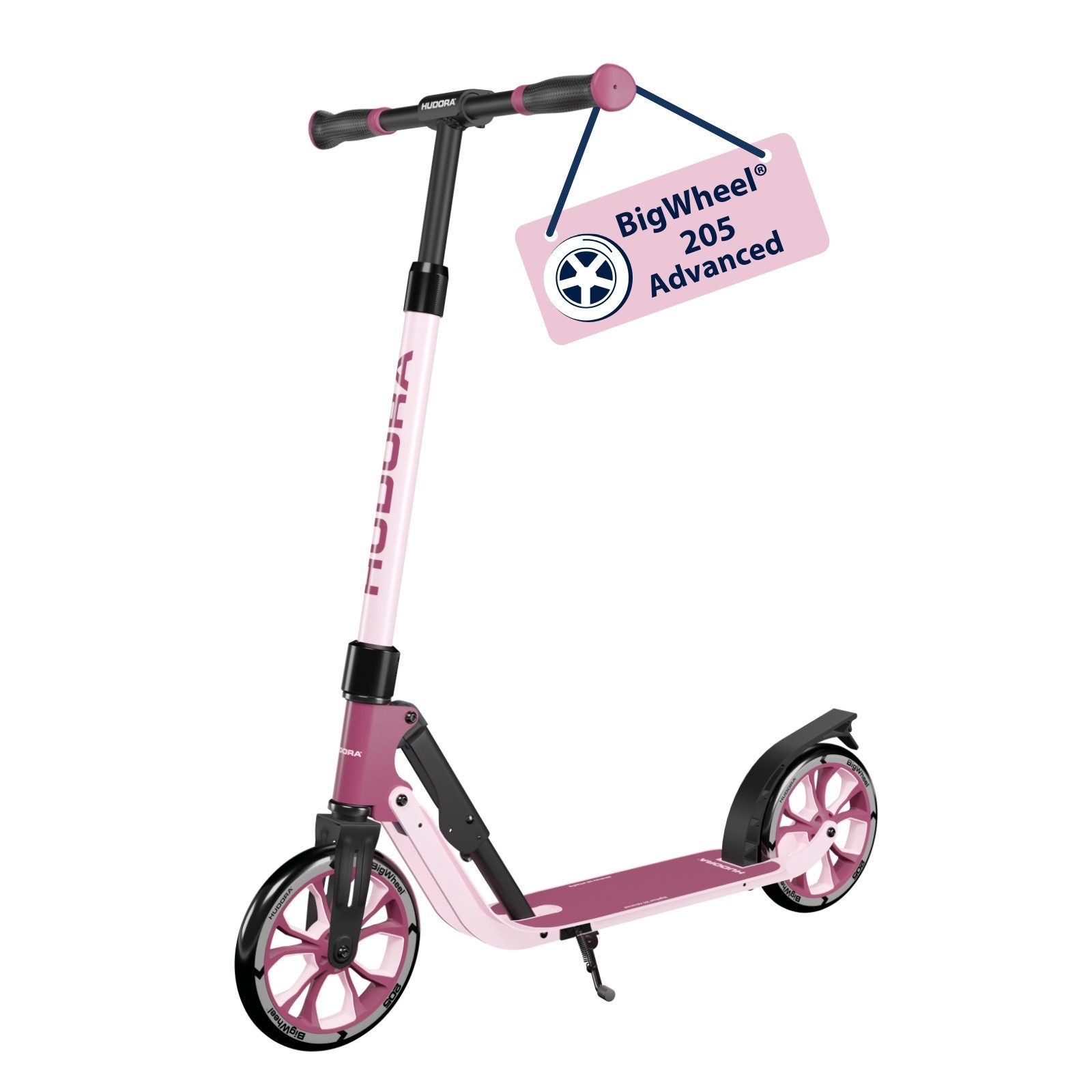 Hudora Cityroller BigWheel® 205 Advanced, Tretroller, (max. 100kg), einklappbarer, höhenverstellbarer Kick-Scooter