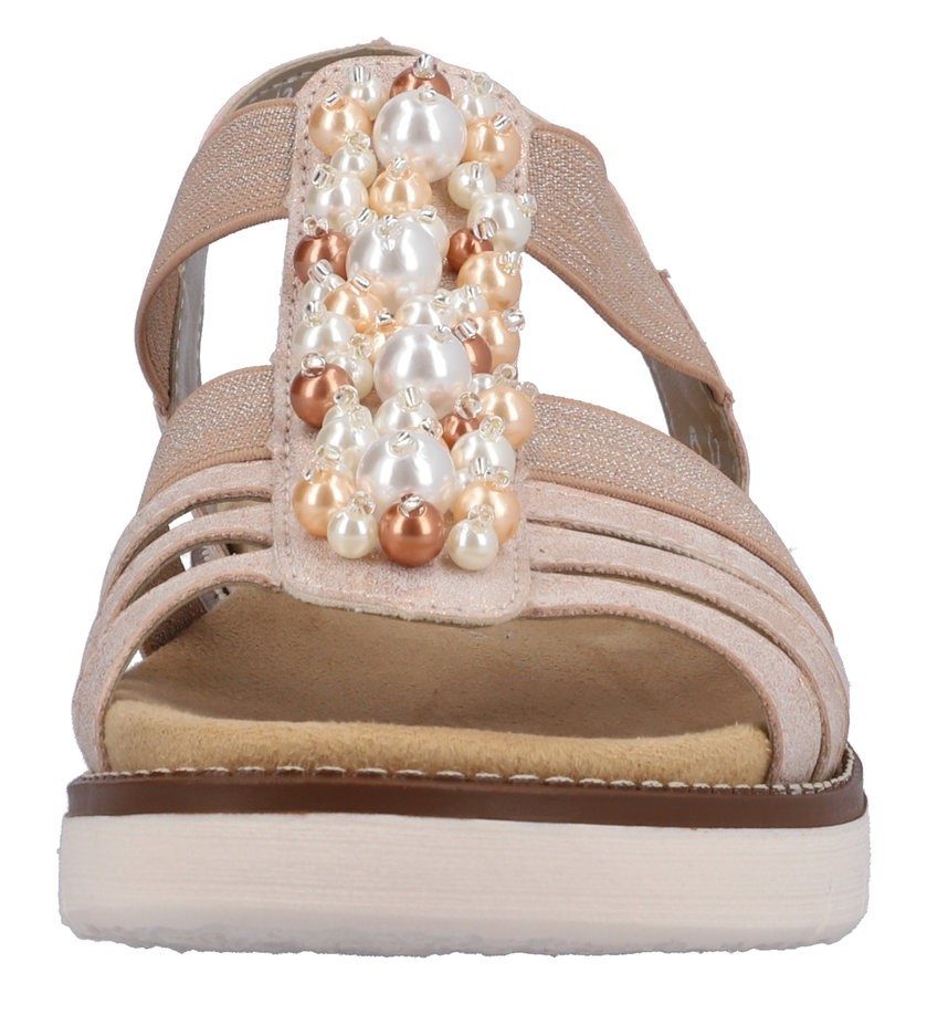 rosa Remonte Sandale mit verziert Perlen