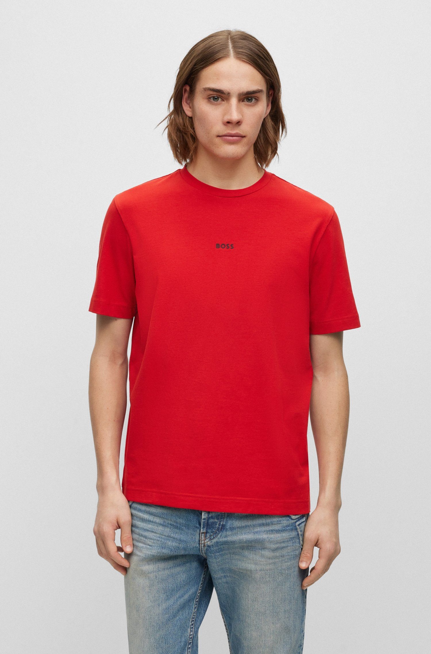 BOSS ORANGE Kurzarmshirt TChup mit BOSS-Logodruck auf der Brust bright_red