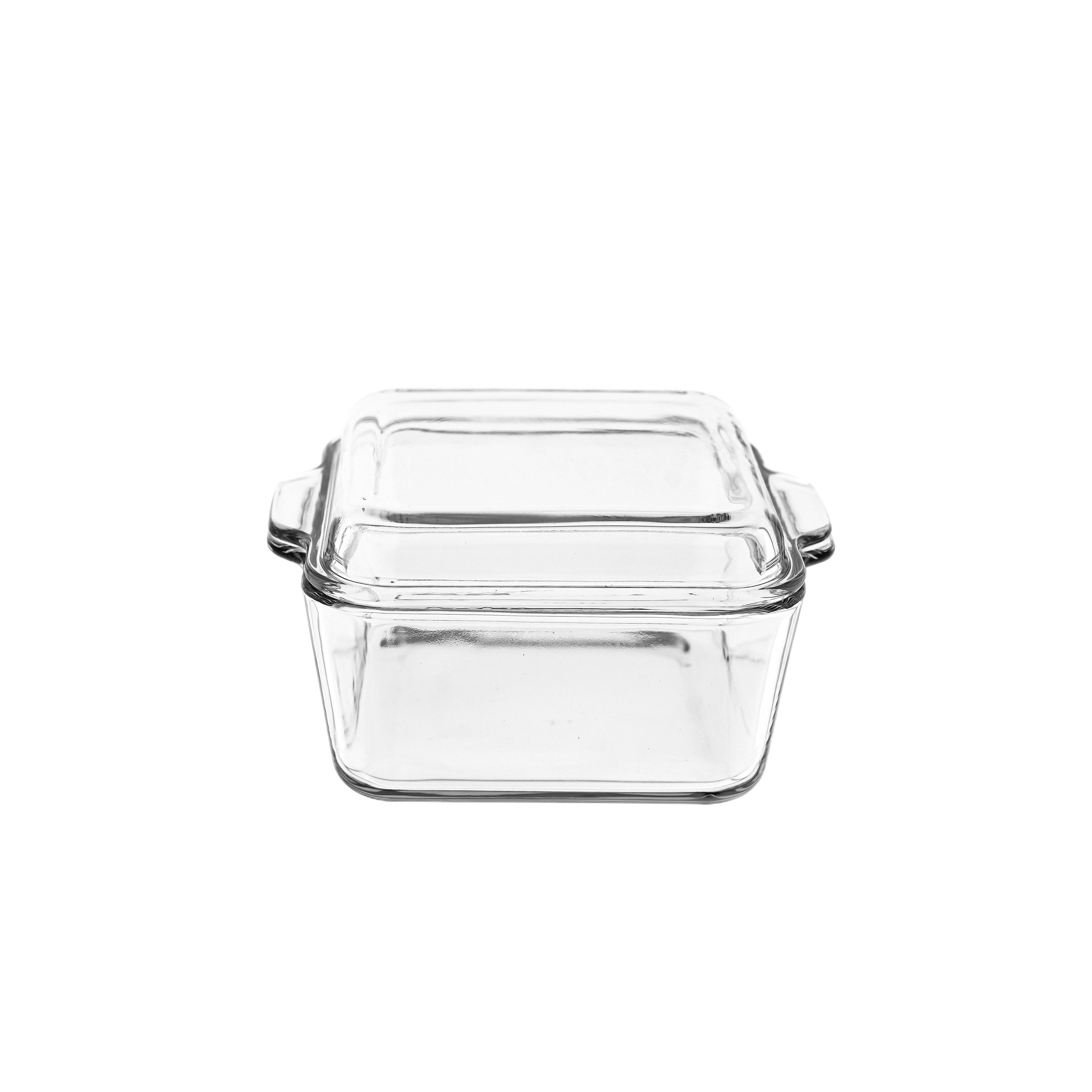 Pasabahce Auflaufform 590013 Borcam für Airfryer, Borosilikatglas, (1-St), Quadratische Kasserolle mit Deckel, 1 L, für den Airfryer