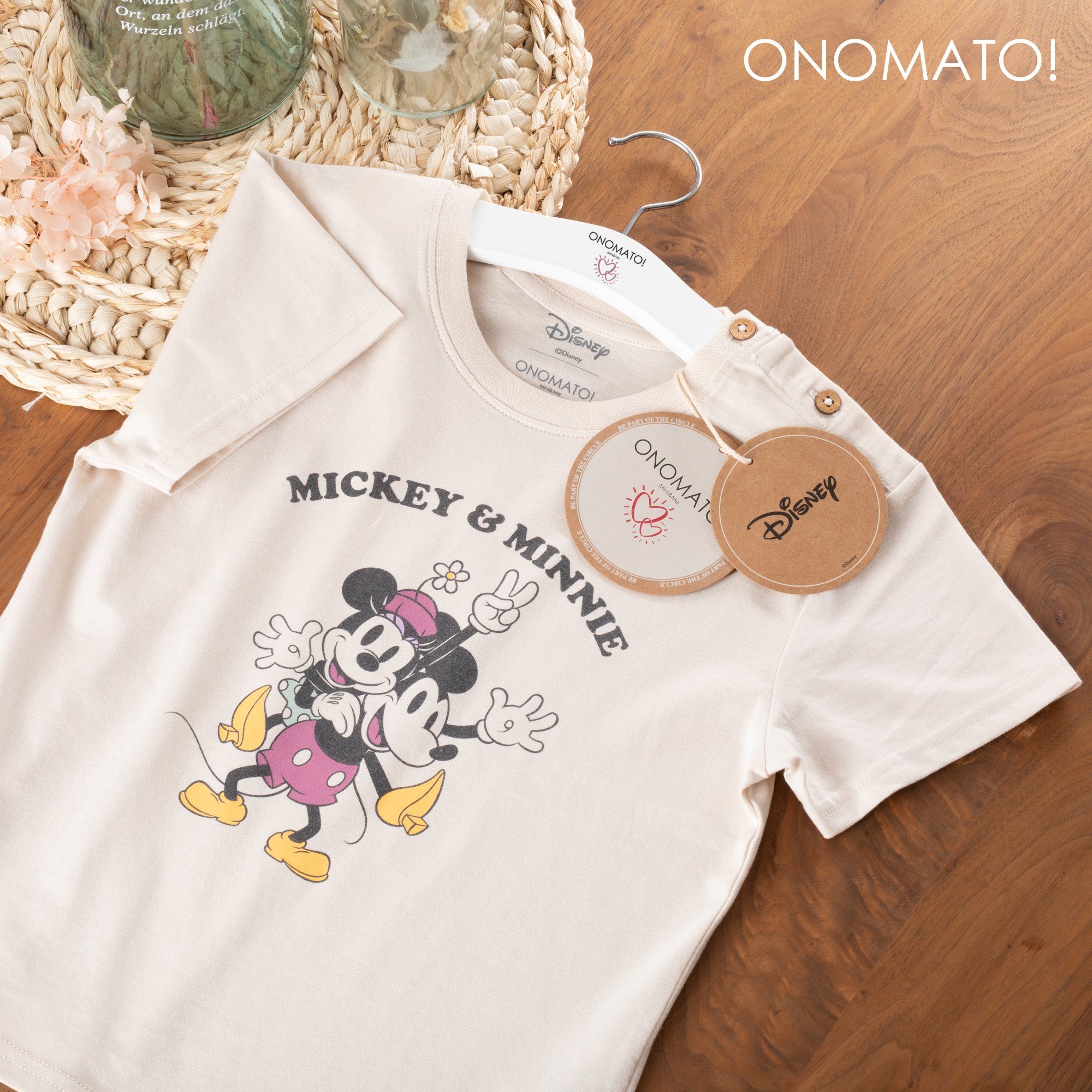 ONOMATO! T-Shirt Minnie Mickey Cradle Mini Maus und Mädchen Mouse T-Shirt kurzarm to Cradle