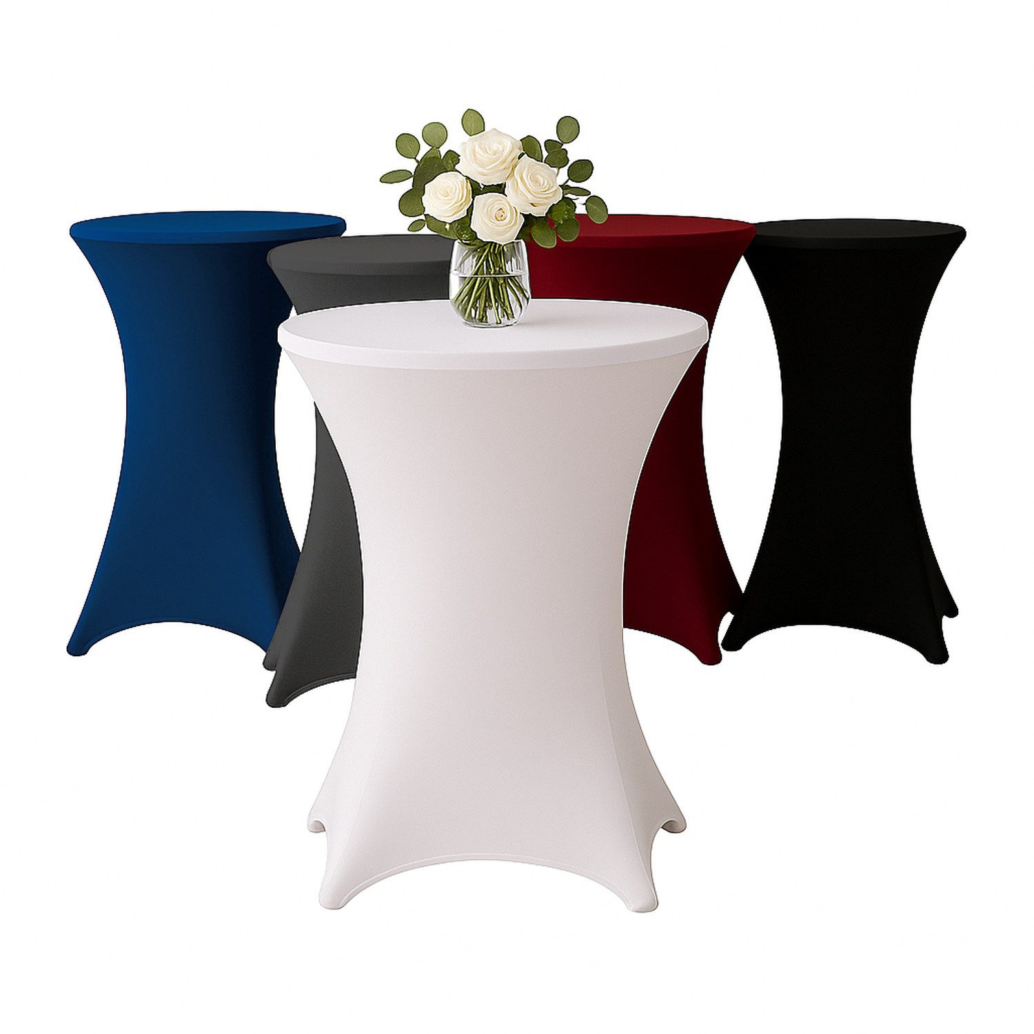 EXKLUSIV HEIMTEXTIL Stehtischhusse, Material: 90 % Polyester 10% Elasthan, ca. 140 g/m²