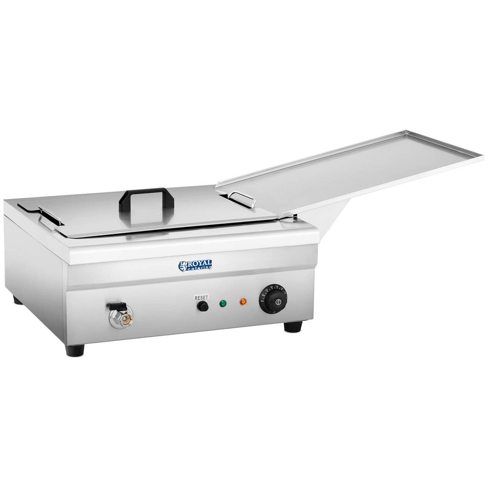 Royal Catering Fritteuse RCBG-18STHB, 3200 W, 18 l Fettbackgerät 3200 W 60 - 200 °C Frittiergerät Ablasshahn 230 V