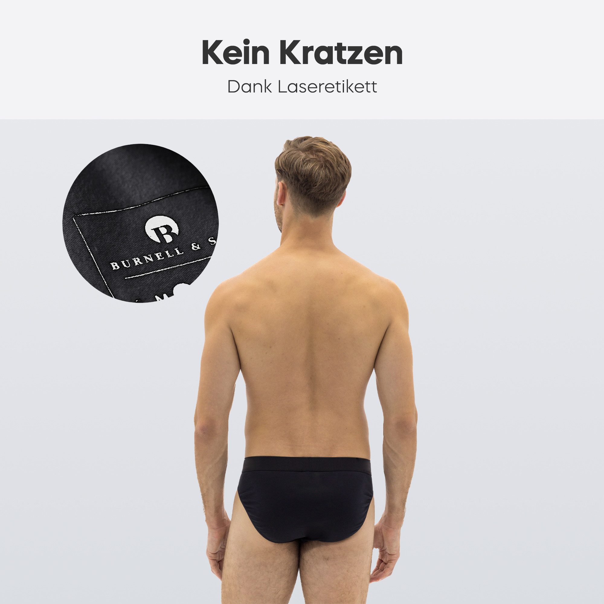 Burnell & Son Slip Herren Unterhosen aus Baumwolle (Packung, 5-St., 5er-Pack) Männer Unterwäsche mit elastischem Komfortbund – Bild 5 von 5