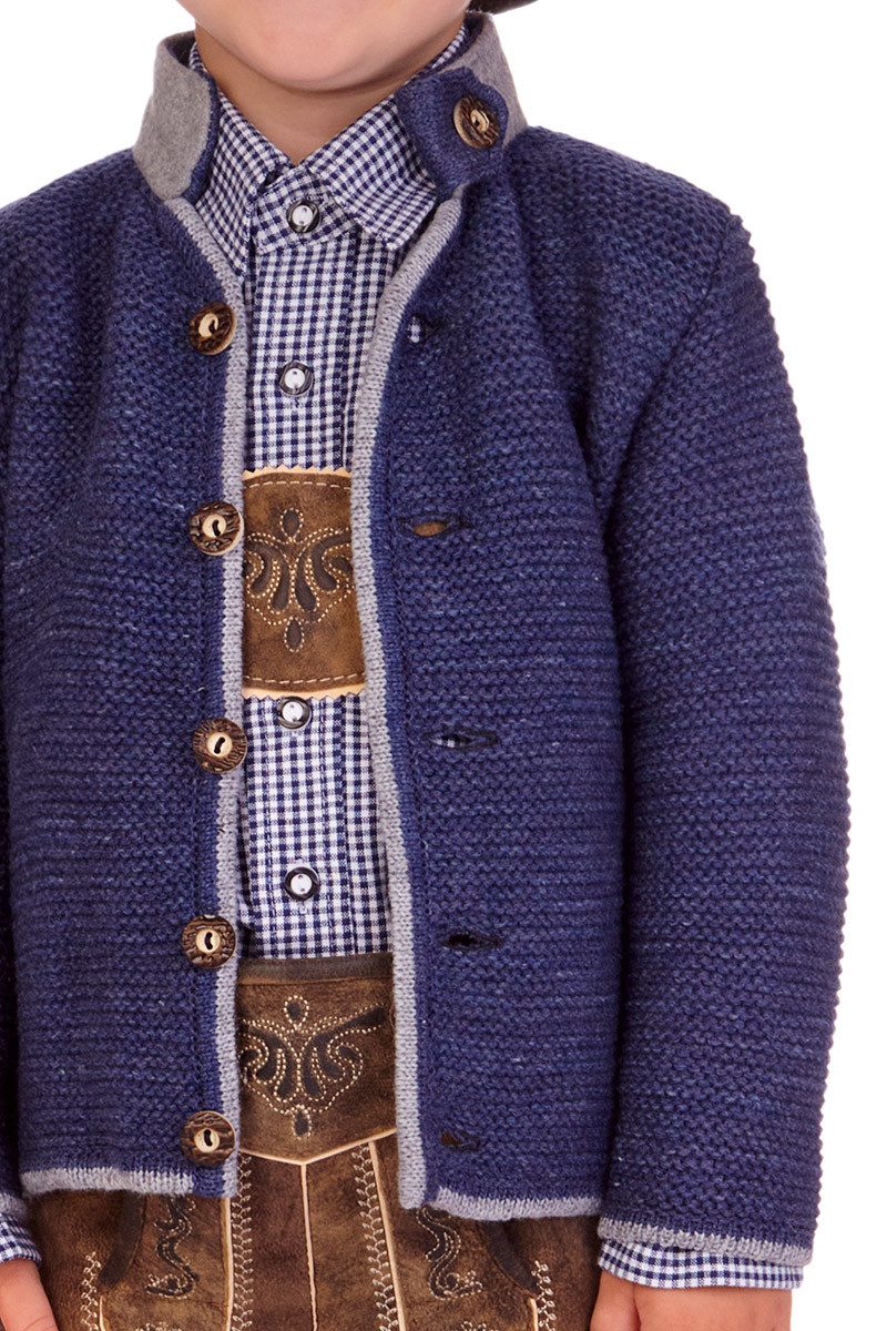 Isar-Trachten Trachtenjacke Trachtenjacke Kinder - LIAS - berber, jeansblau – Bild 3 von 4