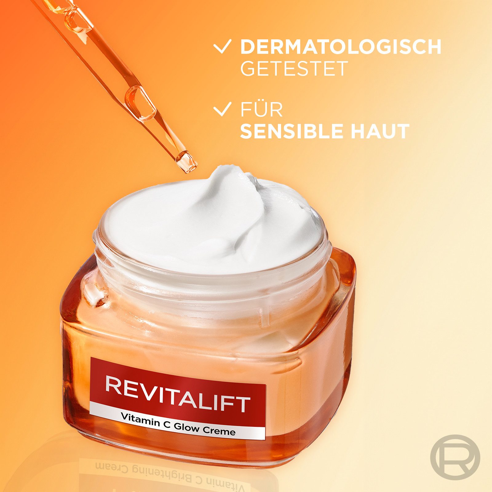 L'ORÉAL PARIS Gesichtsgel REVITALIFT CLINICAL VITAMIN C GLOW CREME, verfeinert Poren, korrigiert feine Linien