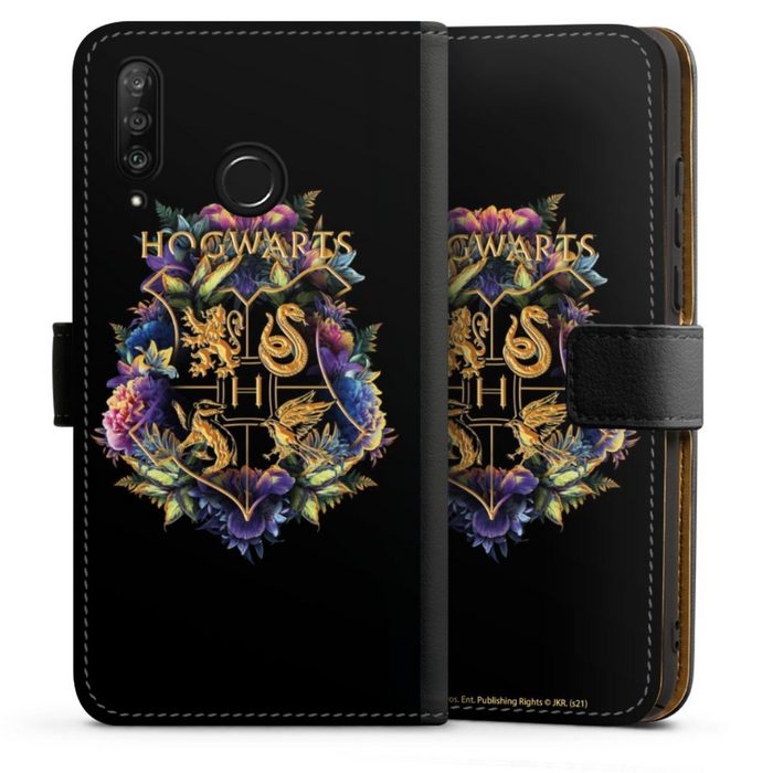 DeinDesign Handyhülle Harry Potter Hogwarts Wappen Hogwarts Emblem Huawei P30 Lite Premium Hülle Handy Flip Case Wallet Cover