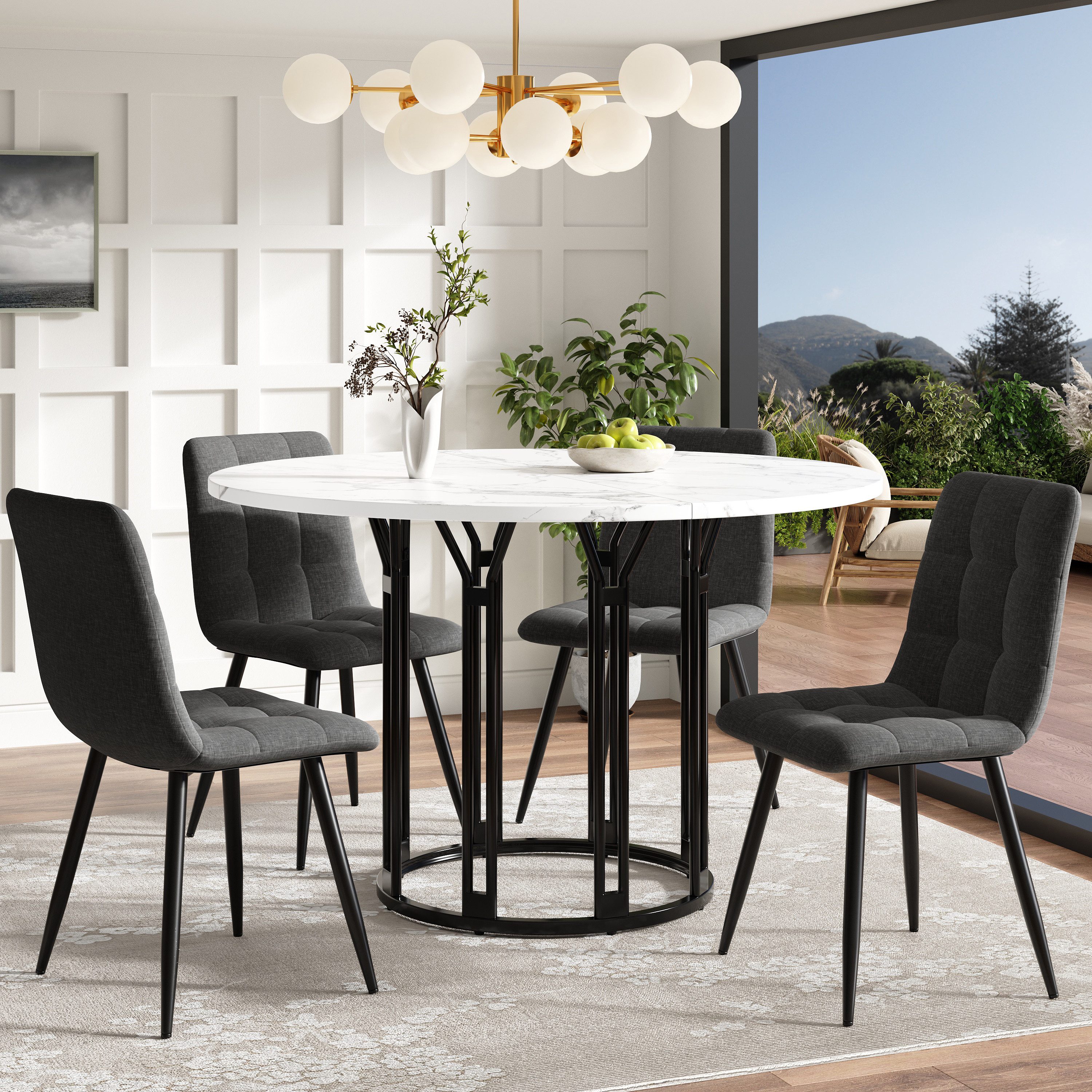 Flieks Esstisch (100x74 cm, Metallbeine mit verstellbaren Fußpolstern, 1-St günstig online kaufen