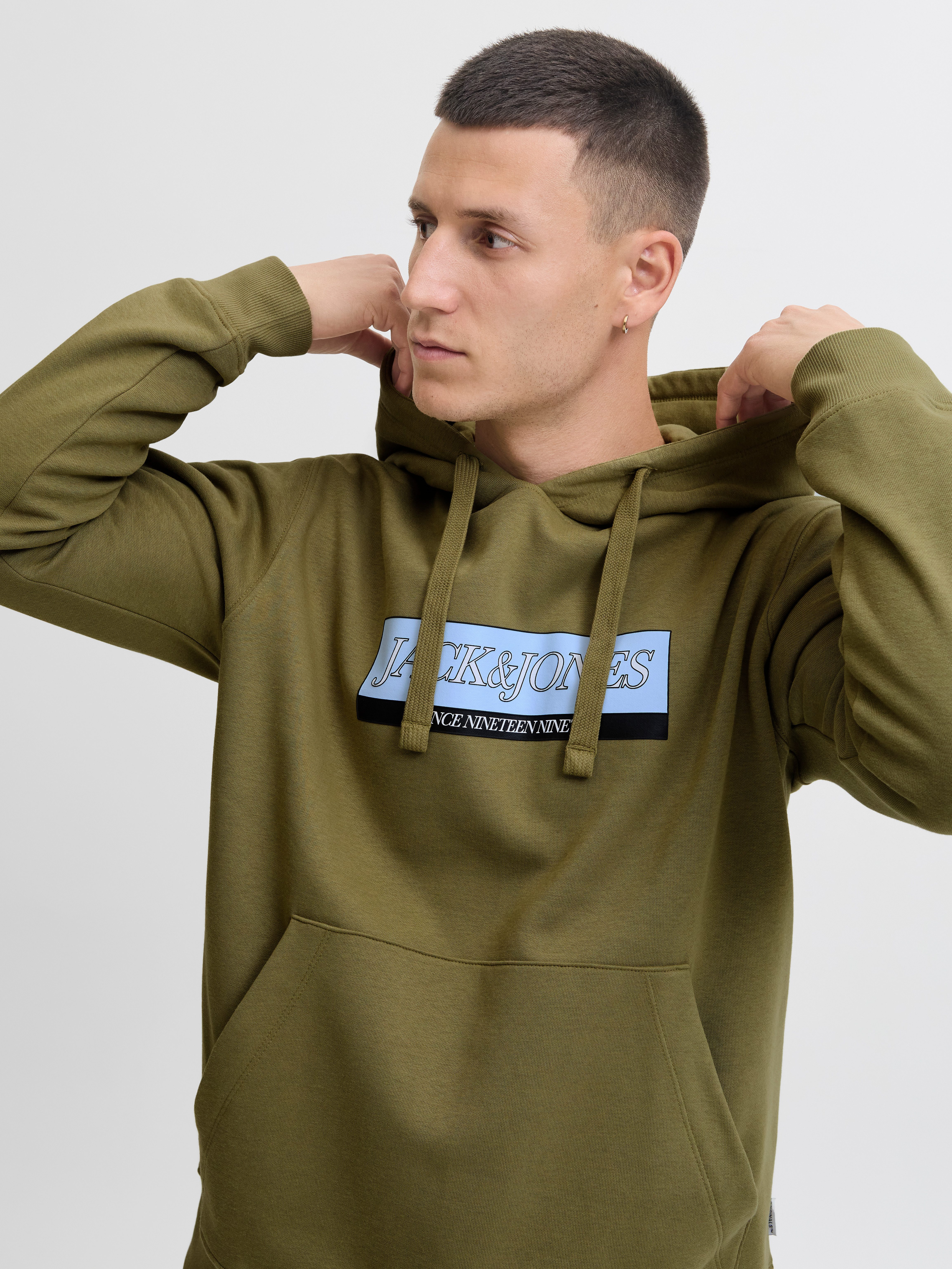 Jack & Jones Kapuzensweatshirt JORINWOOD BLOCK BRANDING SWEAT HOOD günstig online kaufen