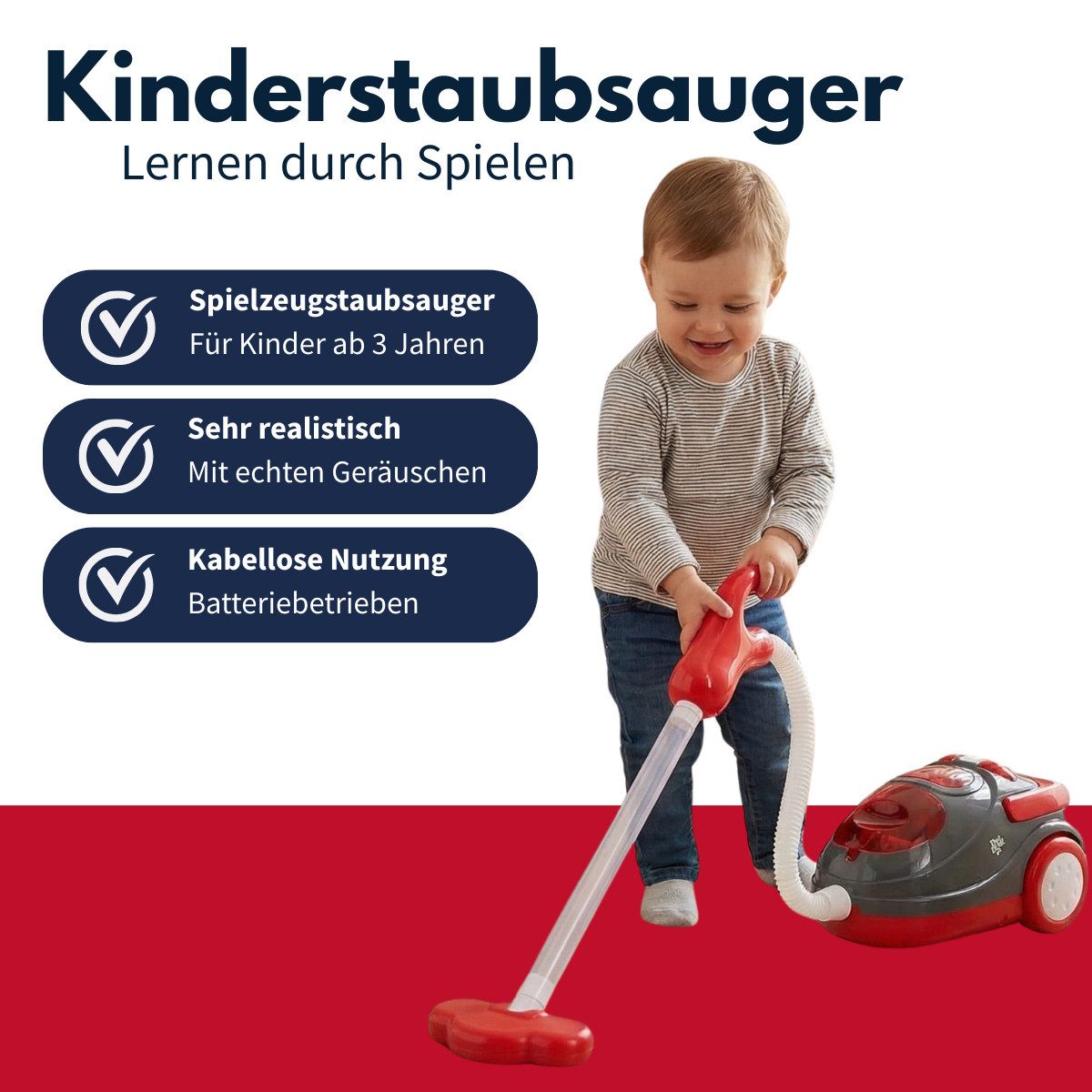 DIRT DEVIL Kinder-Staubsauger Dirt Devil Spielzeug Staubsauger mit Schlauch 88x15x12,5 cm
