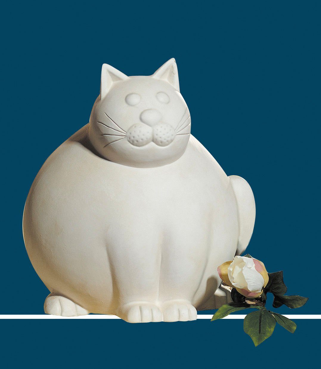 GILDE Dekofigur Katze Molli, creme-weiß (1 St), Dekoobjekt, Tierfigur, Höhe 30 cm, aus Keramik, Wohnzimmer