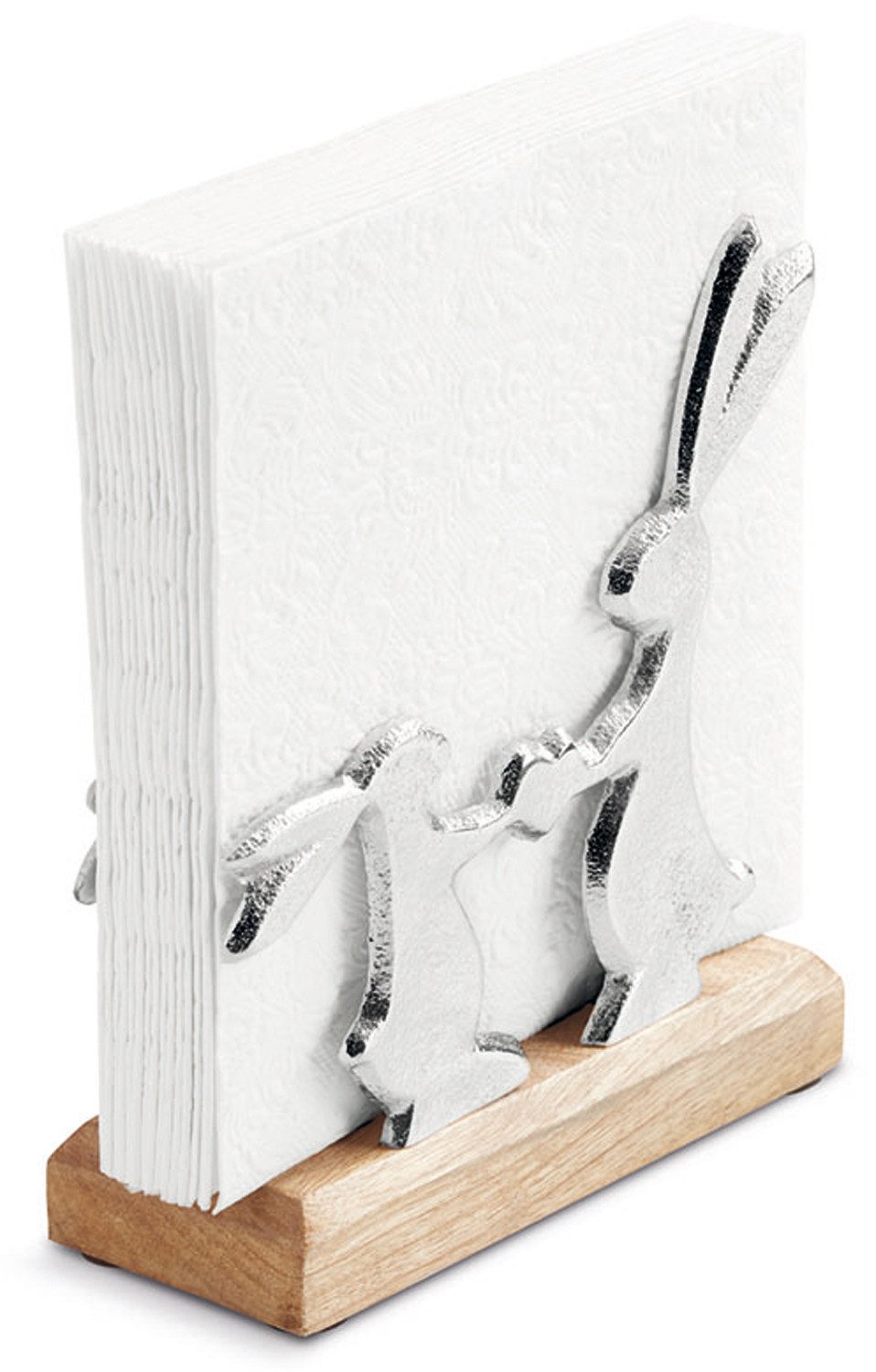 Ambiente® Serviettenhalter Sweet Serenity, Metall, (1-tlg., 1-teilig), Serviettenhalter Mangoholz & Metall ca.16x6x16cm