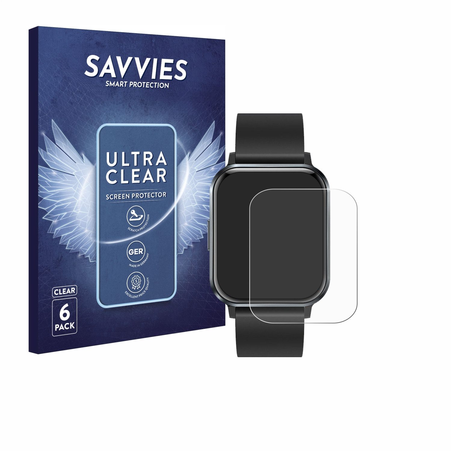 Savvies Displayschutzfolie Schutzfolie für Braidol Smartwatch 1.83", 6 Stück, Displayschutz Schutz Folie Klar Transparent