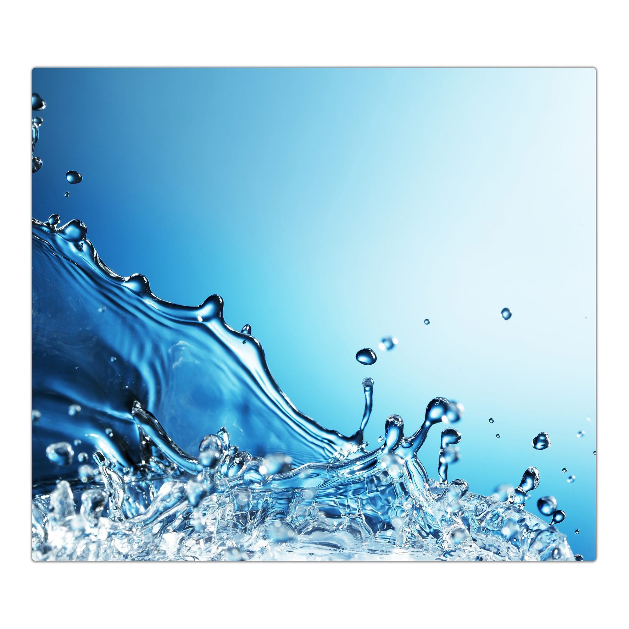 Glas am Herdabdeckplatte (1 Herd-Abdeckplatte Spritzschutz aus Primedeco Glas, tlg) Wassersplash Rand,