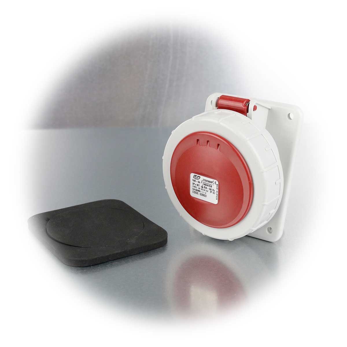 IDE CEE-Kupplung CEE-Einbausteckdose IP67, 16A rot Steckdose