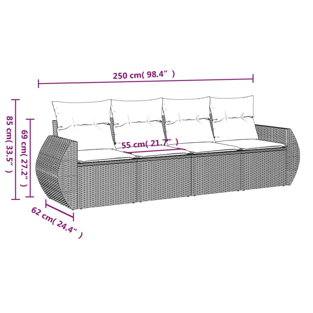 vidaXL Gartenlounge-Set 4-tlg. Garten-Sofagarnitur mit Kissen günstig online kaufen