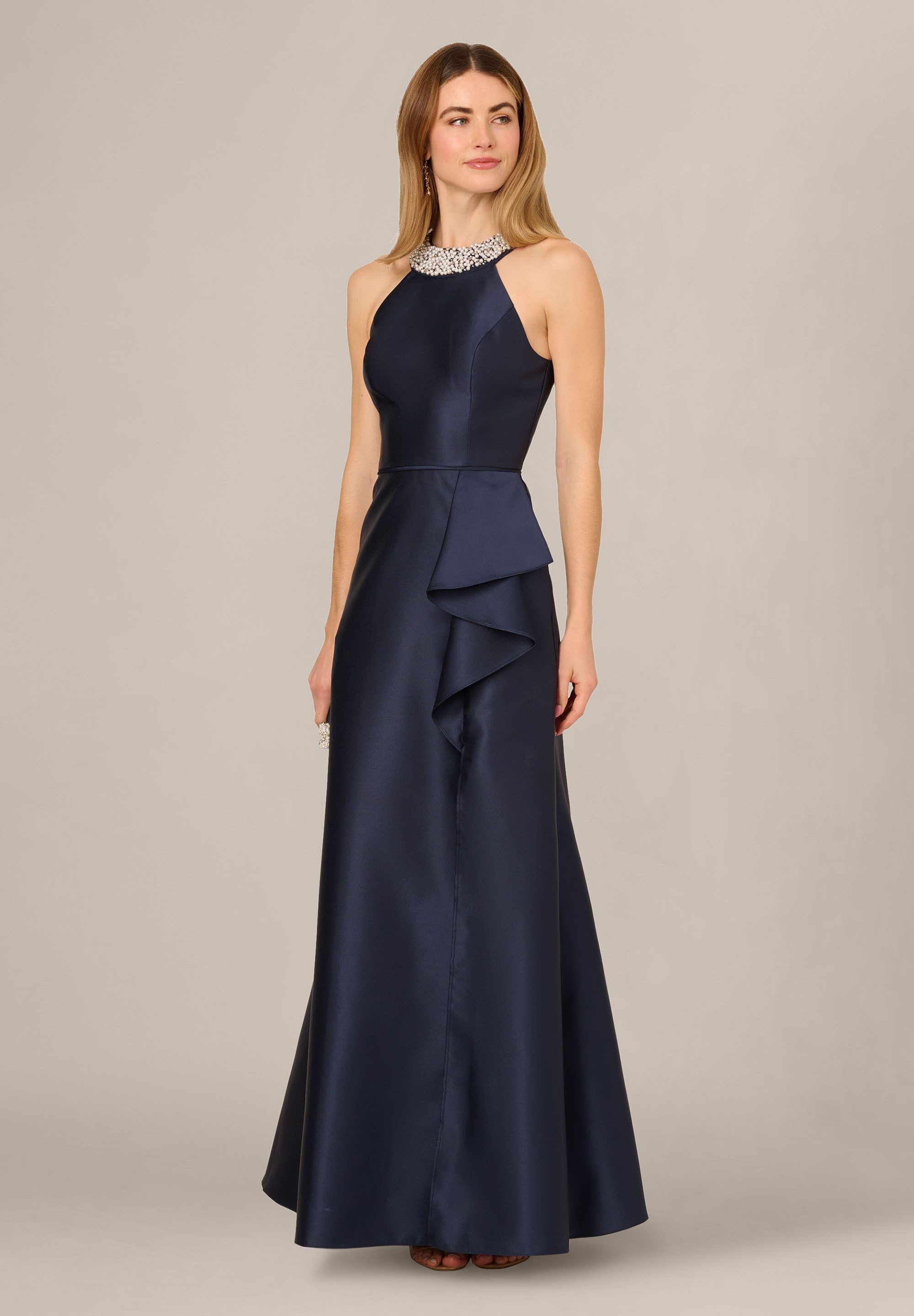 Adrianna Papell Abendkleid Embellished Mikado Gown Atemberaubendes und strukturiertes Mikado-Kleid
