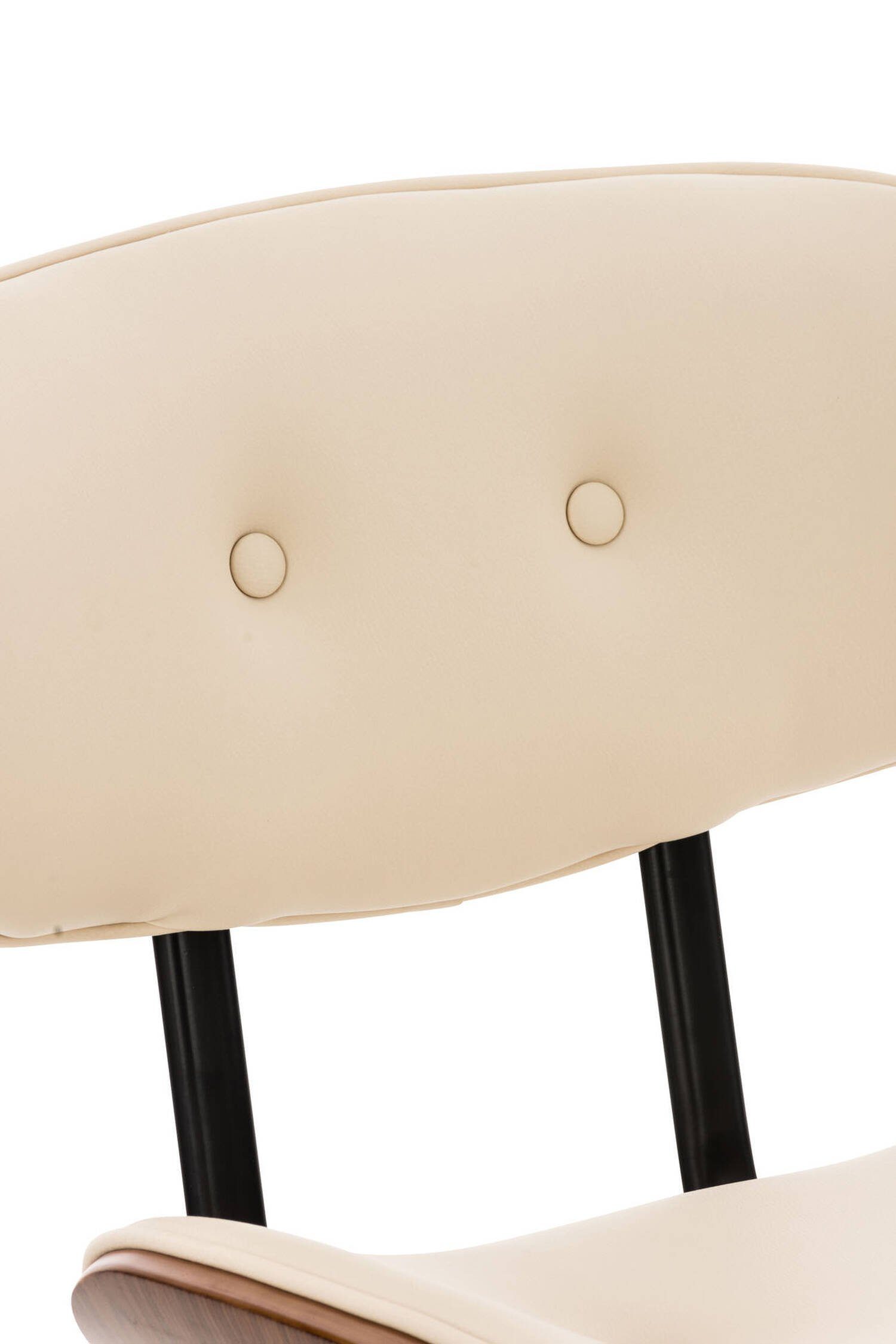 Küche Creme Fußstütze und 360° chrom bequemer (Barstuhl für - TPFLiving mit - Gestell angenehmer Sitzfläche Kunstleder Hocker Theke Metall drehbar), & Barhocker Sitzfläche: Sarnico Rückenlehne