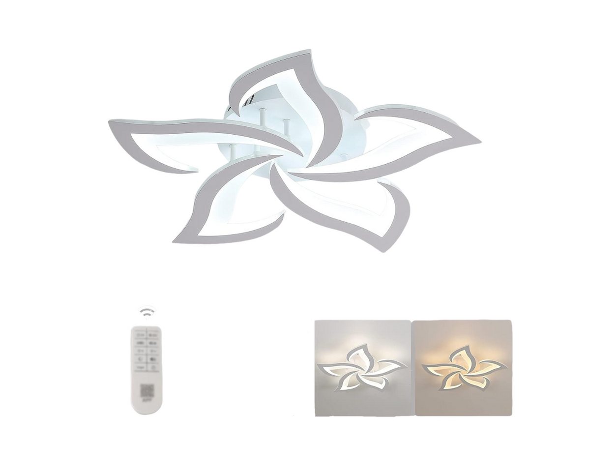 Riserva LED Deckenleuchte LED Deckenleuchte Dimmbar 40W Weiß mit Fernbedienung App 60cm, LED wechselbar, Kein Flimmern,Augenschutz Design,für Schlafzimmer,Wohnzimmer,Büro