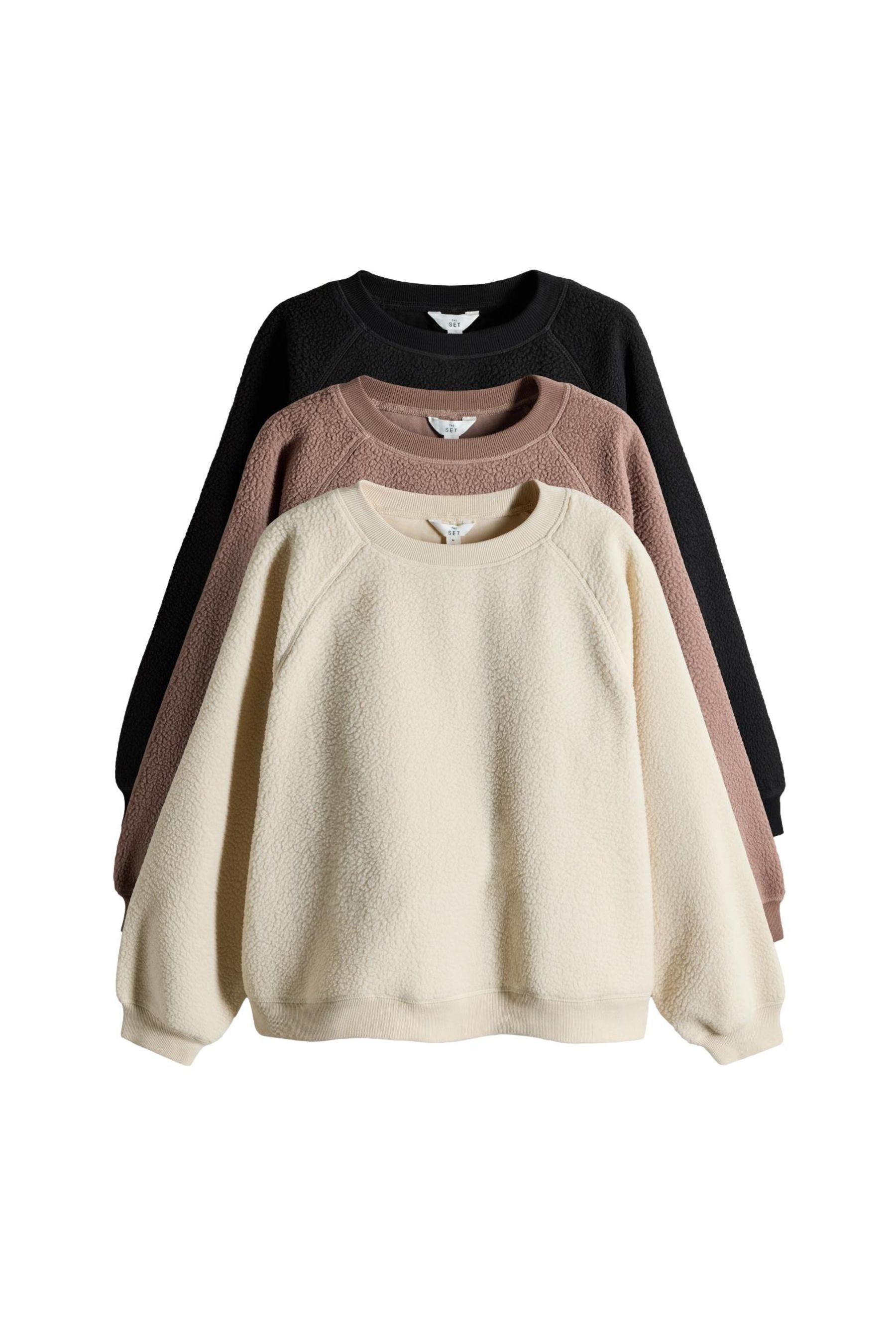 The Set Fleecepullover The Set Fleecepullover, 3er-Pack (3-tlg) günstig online kaufen