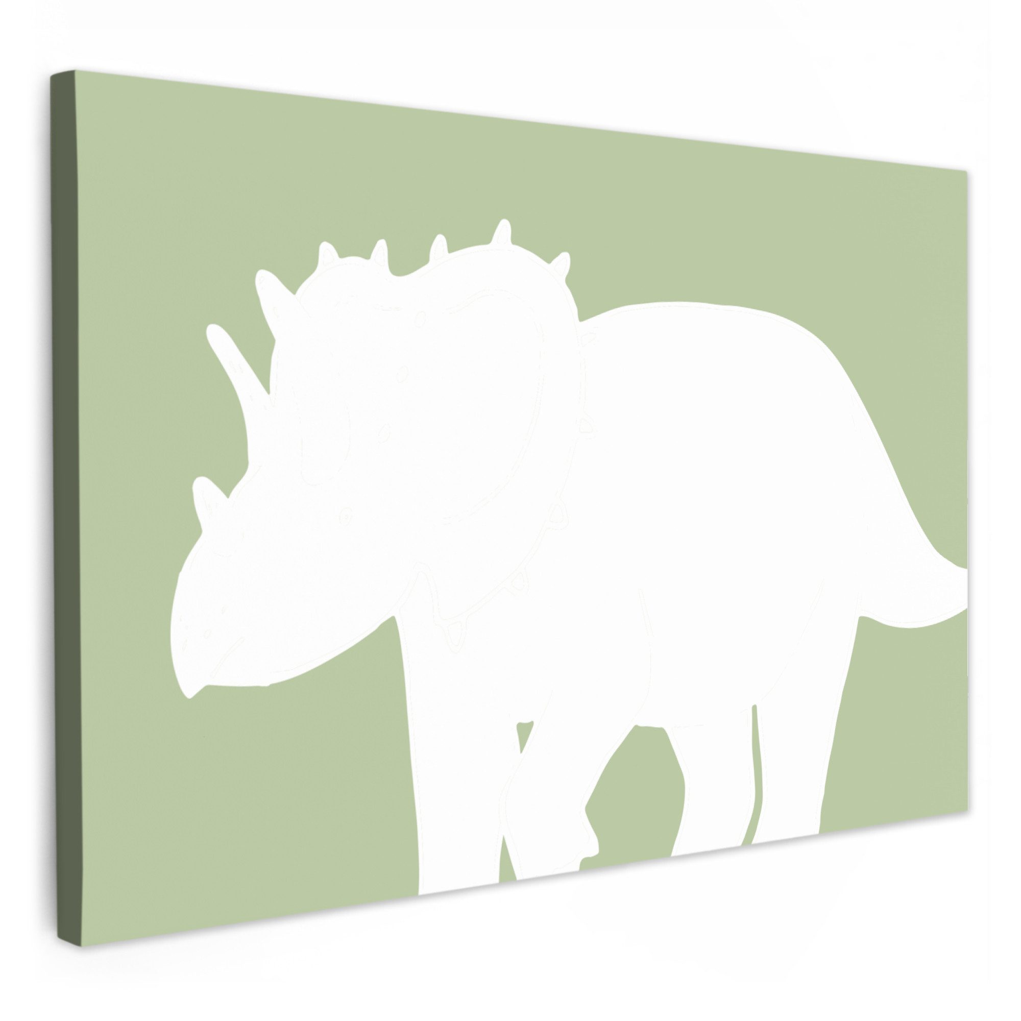 OneMillionCanvasses® Leinwandbild Dino - Triceratops - Dinosaurier - Grün, günstig online kaufen