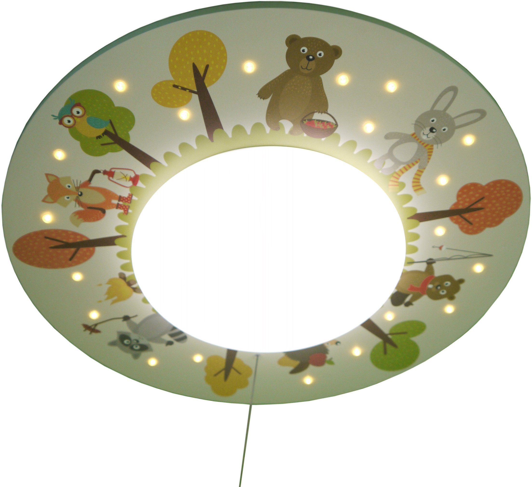 niermann Deckenleuchte Lustige Waldtiere, Kinderzimmer, Kinderlampe