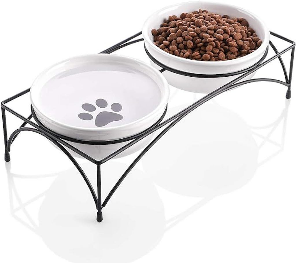 Futternapf Y YHY Katzennäpfe 12 cm, Erhöhte Katzennäpfe mit Ständer, 350 ml