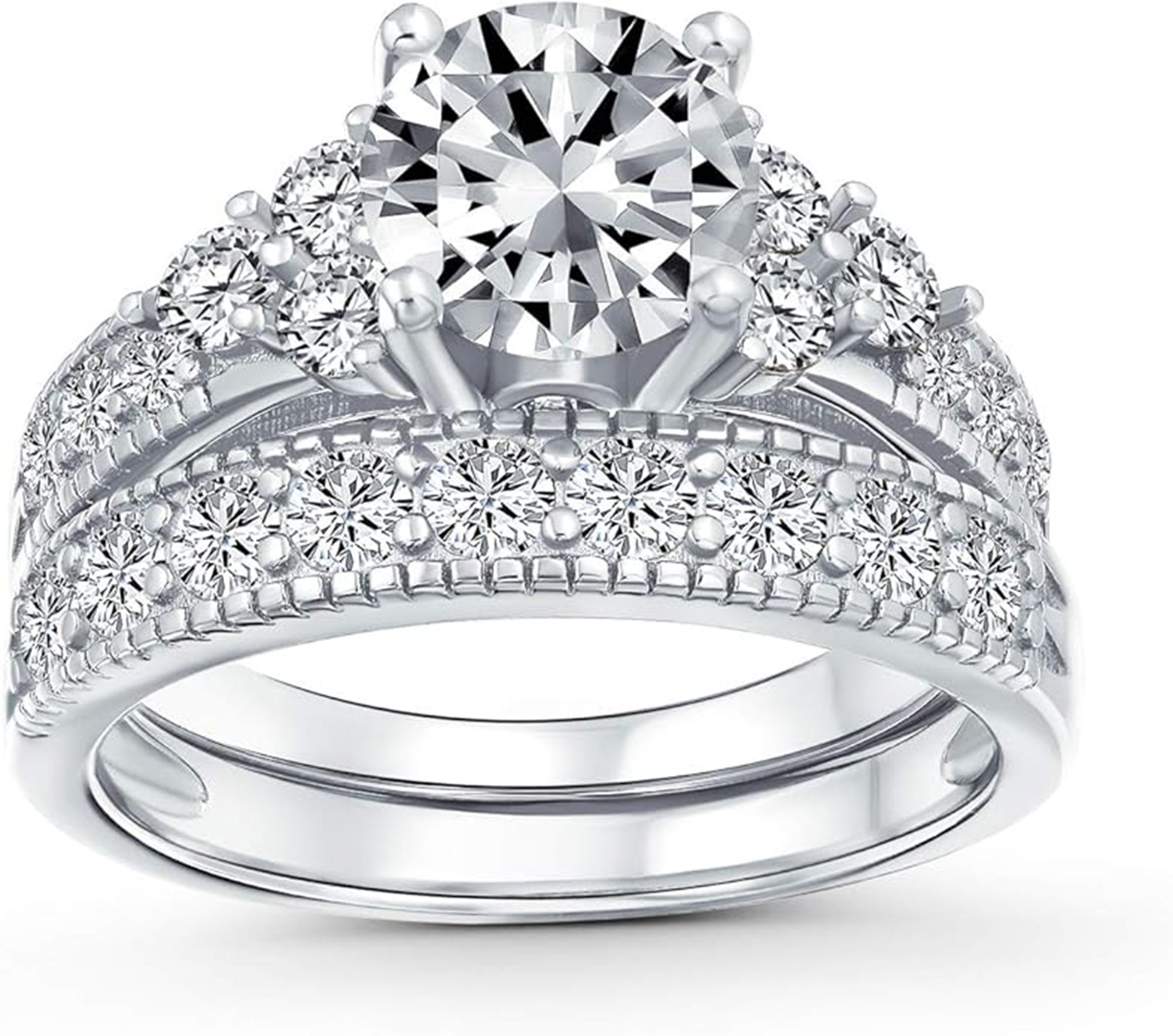 Jumpeak Verlobungsring 585 Gold, 1,2ct Rundschliff, Labor-Diamant, Damen-Eheringset, Abnehmbar – perfektes Weihn-/Geburtstags-/Hochzeitsgeschenk für sie