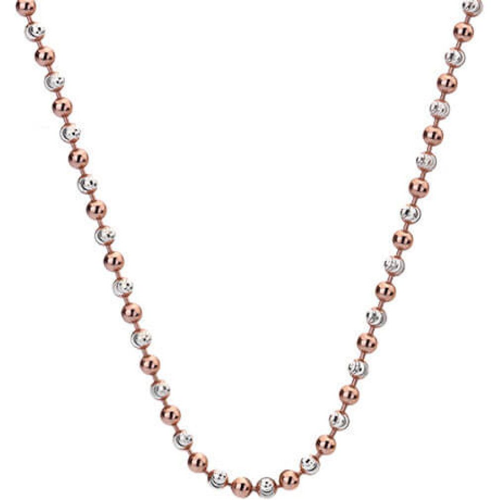 Diamond Kette mit Einhänger Silver chain Emozioni Silver and Rose Gold Bead 45 CH019